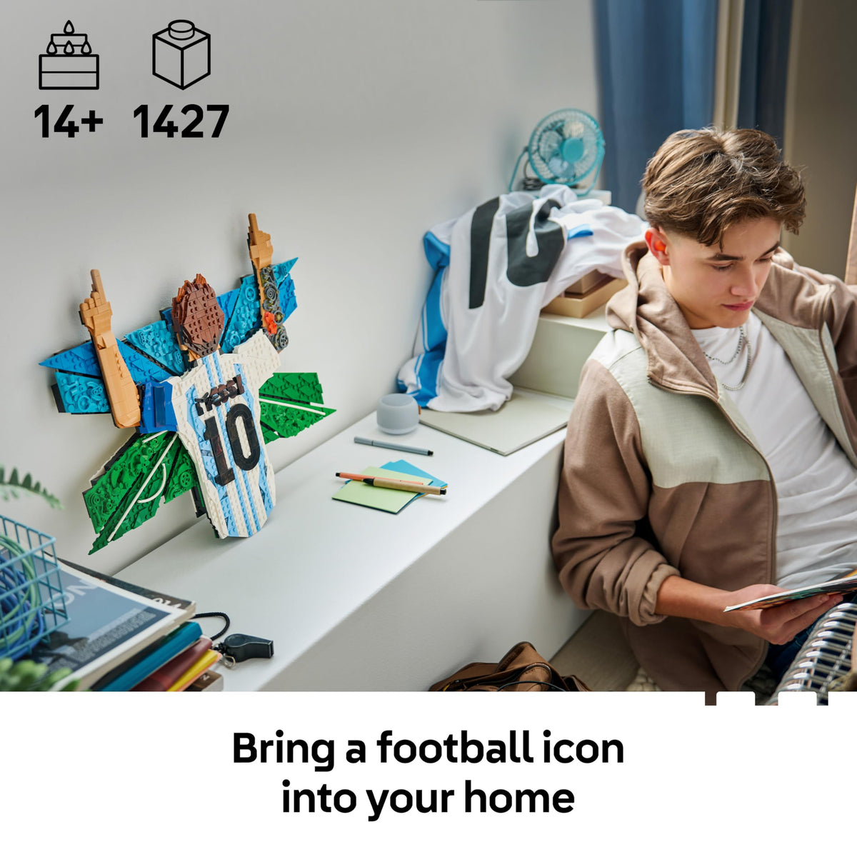 LEGO 43018 Editions Lionel Messi – Celebration - 3D DIY Wall Art Set for Kids' Bedroom Decor