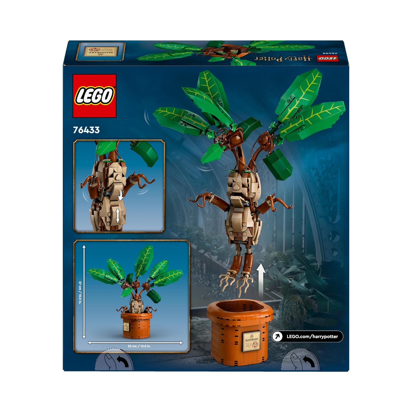 LEGO 76433 Harry Potter Mandrake Plant Toy Figure and Pot, Magical Set, Wizarding World Gift Idea for Girls, Boys and Fans, Imaginative Kids, Bedroom Decoration or Desk Accessory 76433