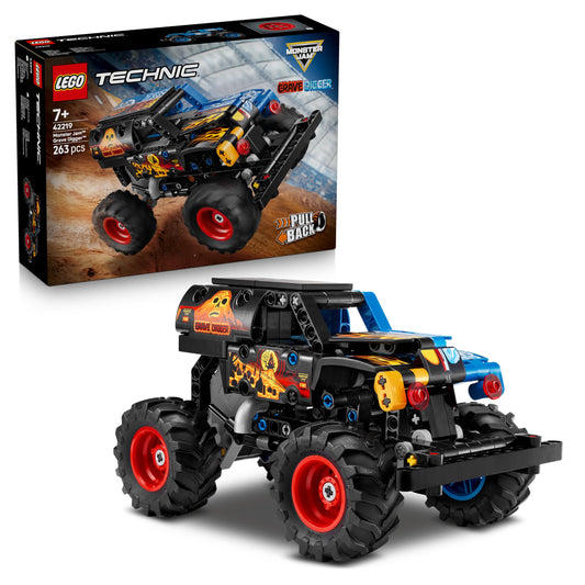 LEGO 42219 Technic Monster Jam Grave Digger Fire and Ice - Pull-Back Truck