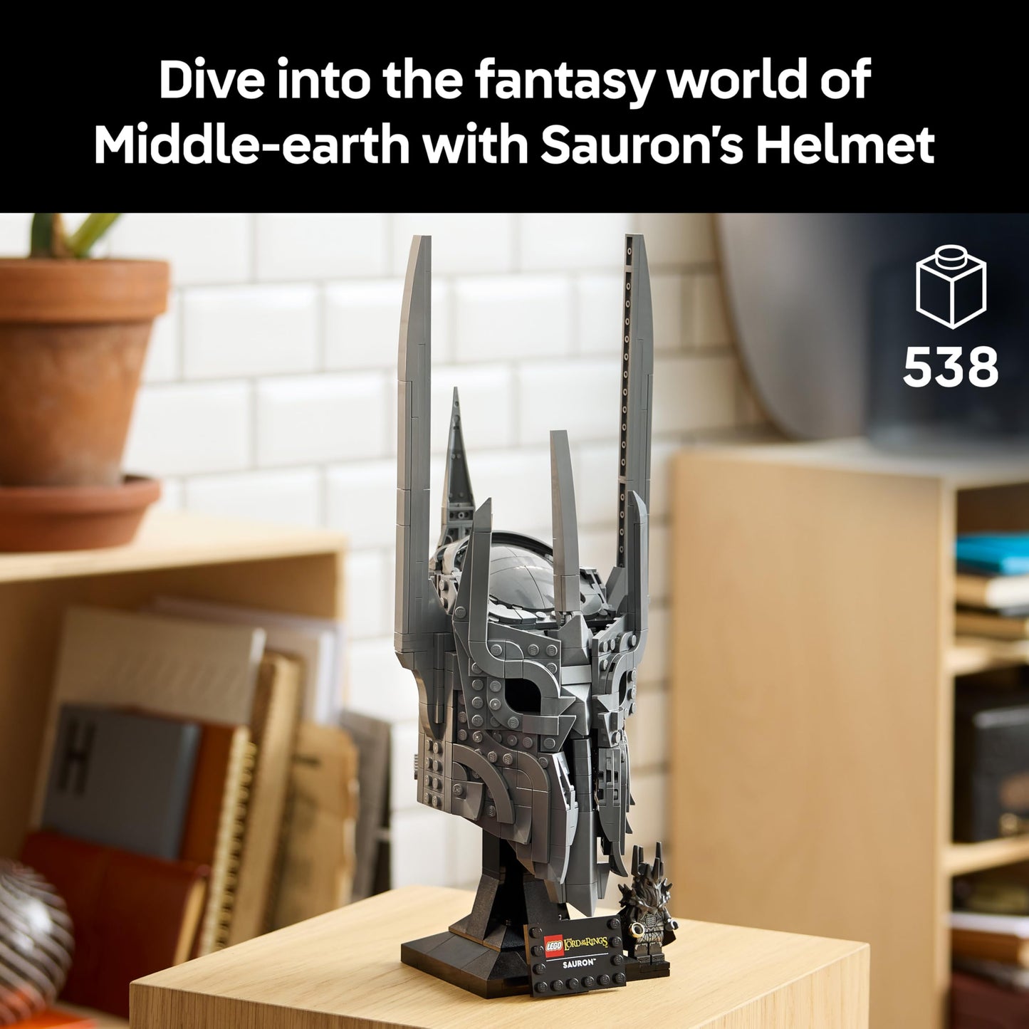 LEGO Icons The Lord of the Rings: Sauron's Helmet - Display Model Kit for Adults - incl. the One Ring & a Collectible Minifigure - DIY Gift Idea for Movie Fans - 11373