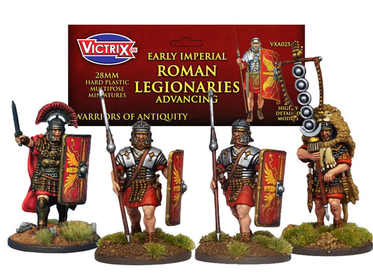 VICTRIX VXA025 - Early Imperial Roman Legionaries Advancing - 25 x 28mm Plastic Miniatures - Warriors of Antiquity