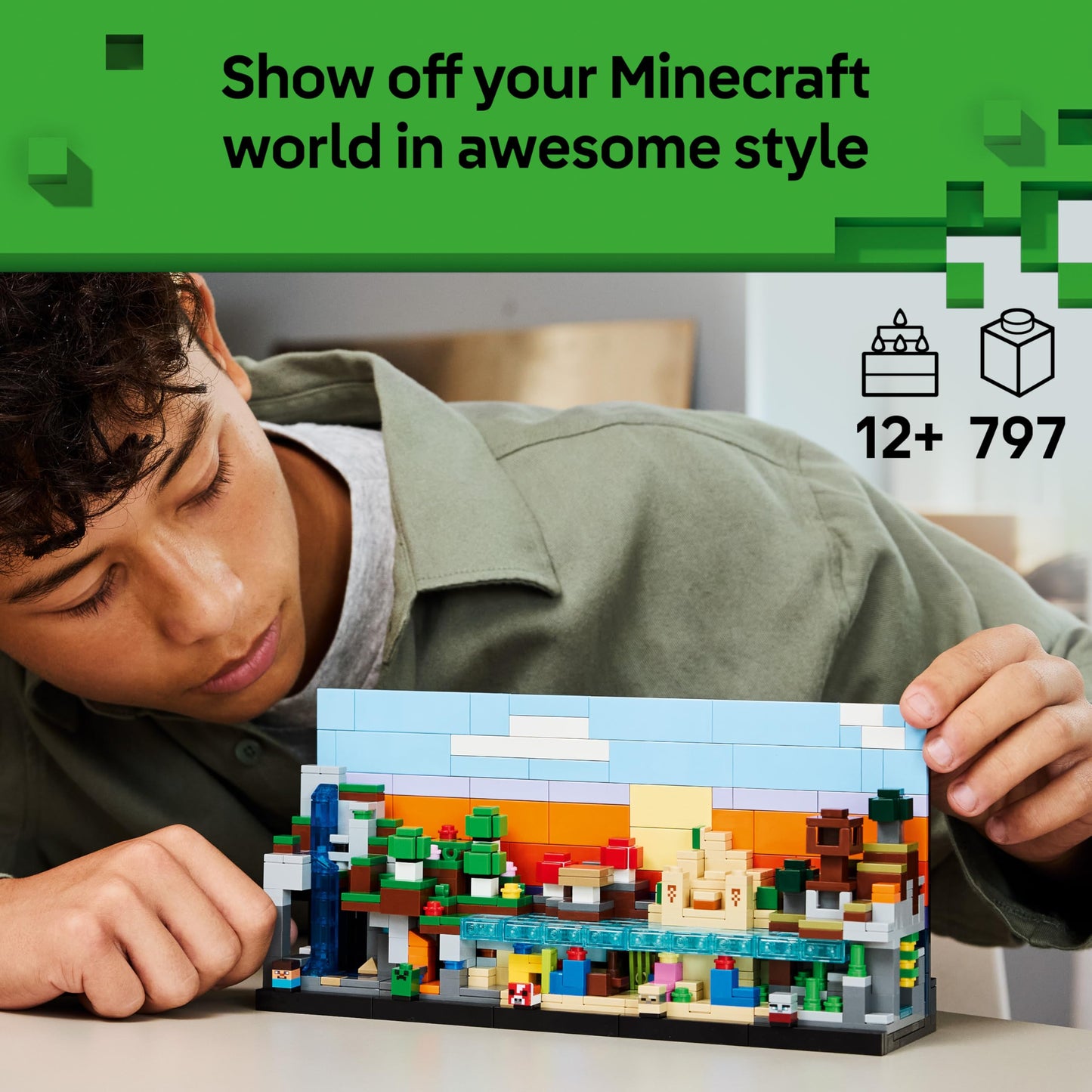 LEGO 21589 Minecraft Mini Biomes Toy - 3D Puzzle w/ 5 Microfigures