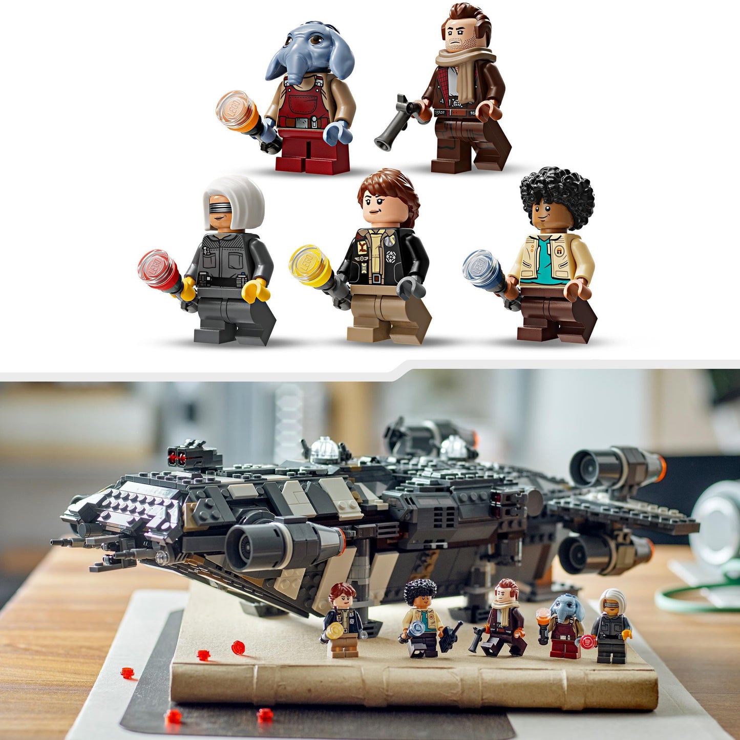 LEGO 75374 Star Wars : Skeleton Crew The Onyx Cinder Set, Includes 5 Character Minifigures