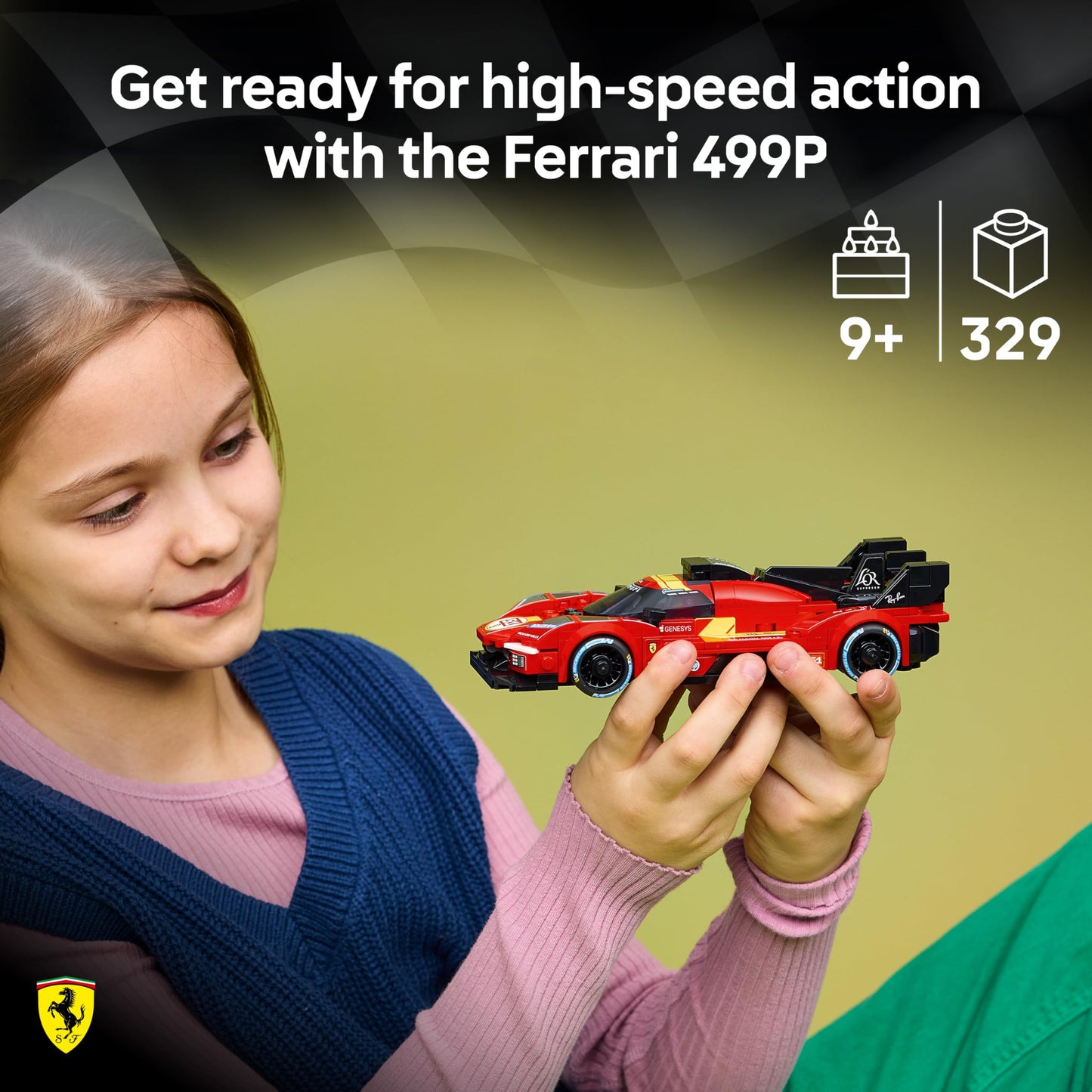 LEGO 77261 Speed Champions Ferrari 499P Race Car Toy - STEM Model Kit w/Collectible Driver Minifigure