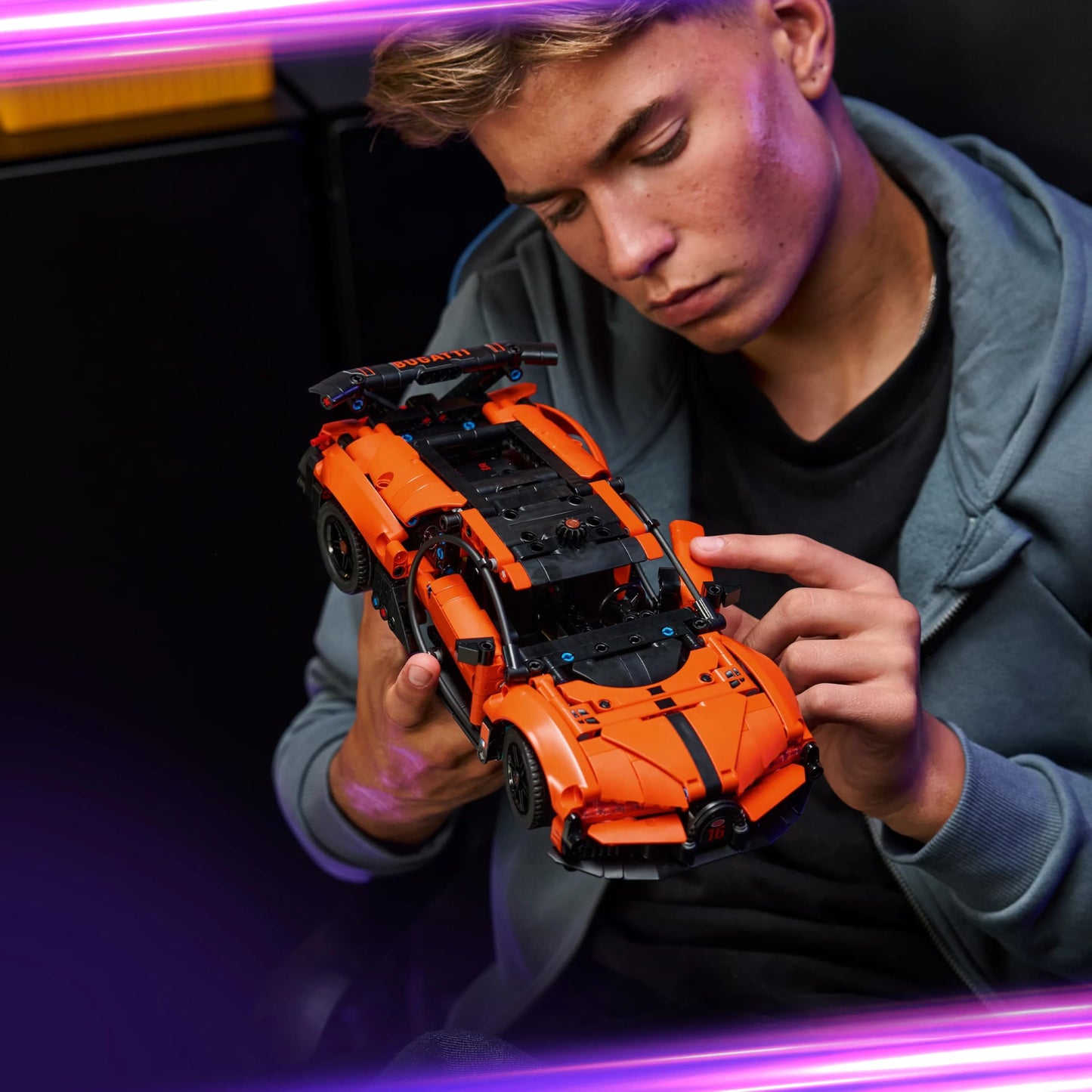 LEGO 42222 Technic Bugatti Chiron Pur Sport Hypercar Toy - Race Car Model Kit with W16 Engine, Steering & Opening Doors