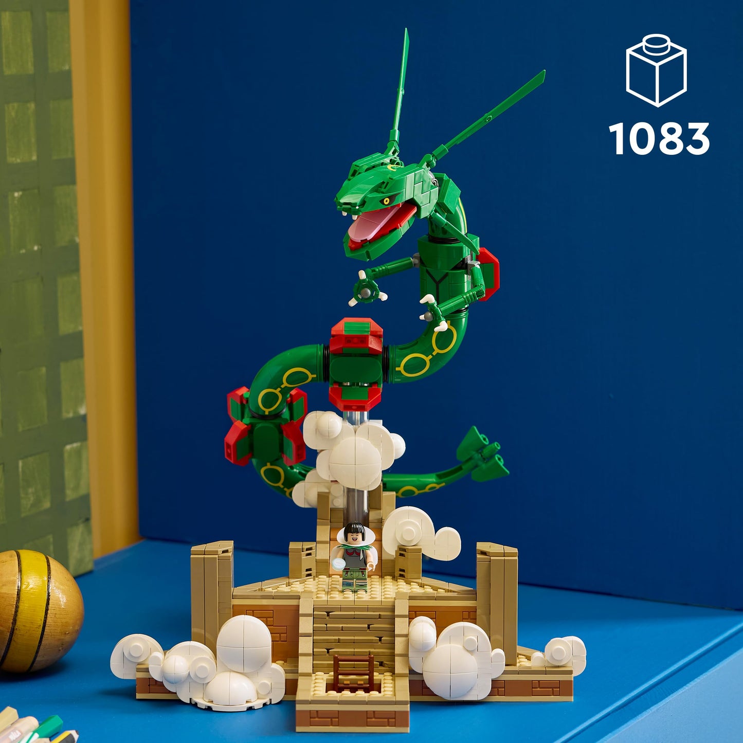 LEGO 72168 Pokémon Rayquaza - Anime Model Kit for Adults incl. Dragon Figure, Zinnia Trainer Minifigure & Ultra Ball