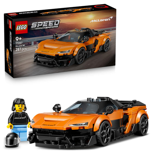 LEGO 77257 Speed Champions McLaren W1 Supercar Toy - Car Model Kit with Collectible Driver Minifigure