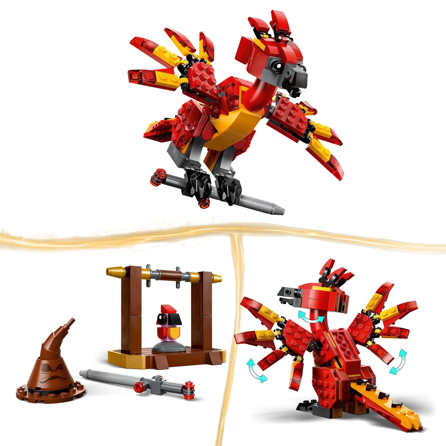 LEGO 76448 Harry Potter Fawkes : Dumbledore’s Phoenix - Incl. Sorting Hat & Sword of Gryffindor
