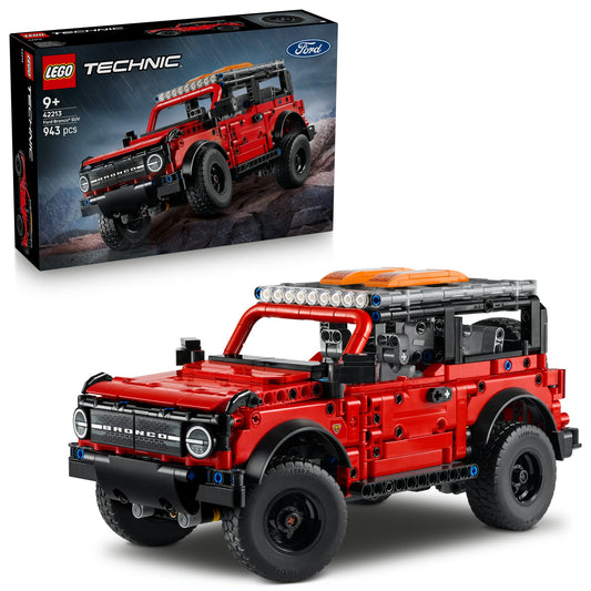 LEGO 42213 Technic Ford Bronco SUV Off Road Car Toy - Model Kit with Opening Doors, V6 Engine, Suspension & Steering
