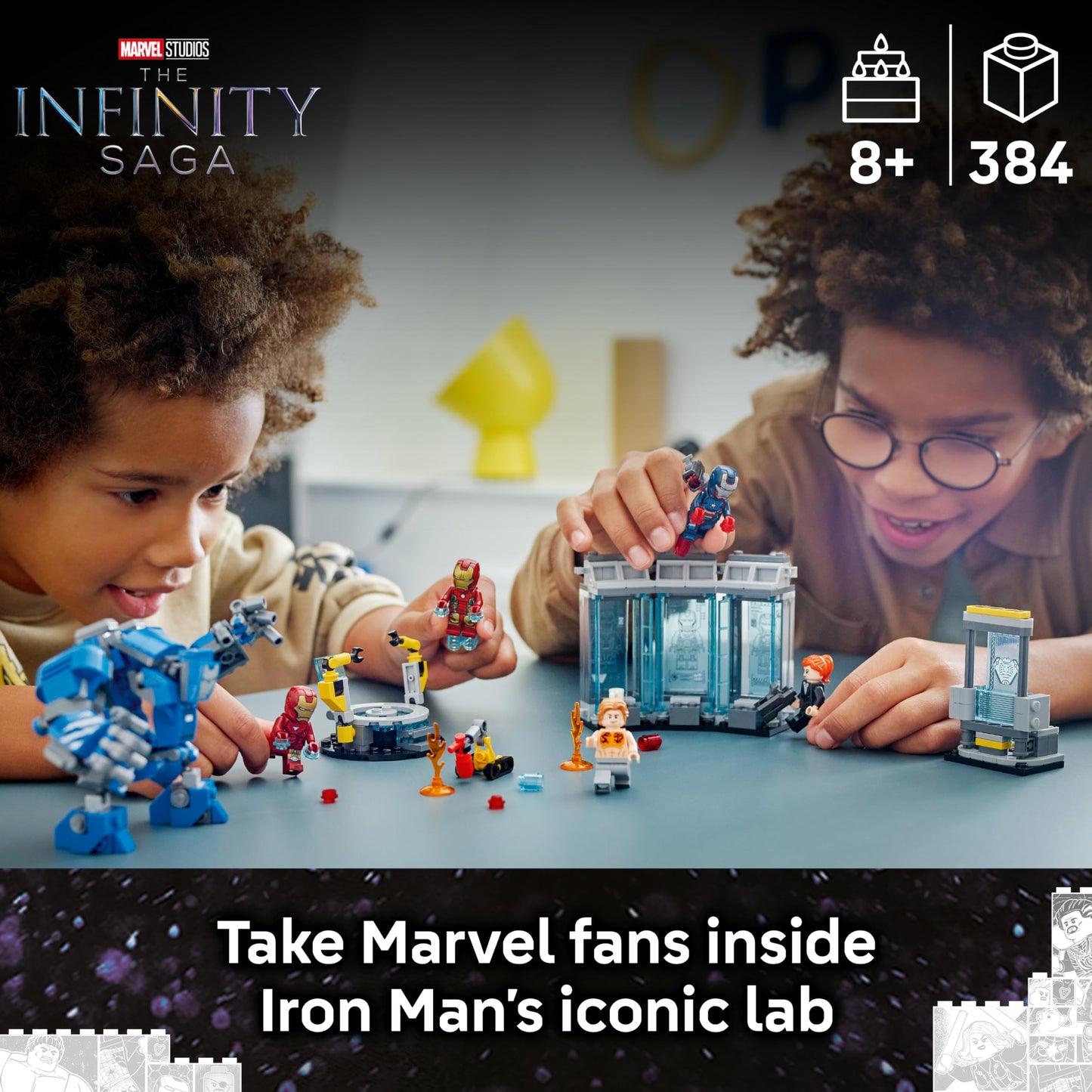 LEGO 76315 Marvel Iron Man's Laboratory : Hall of Armour - 5 Minifigures incl...