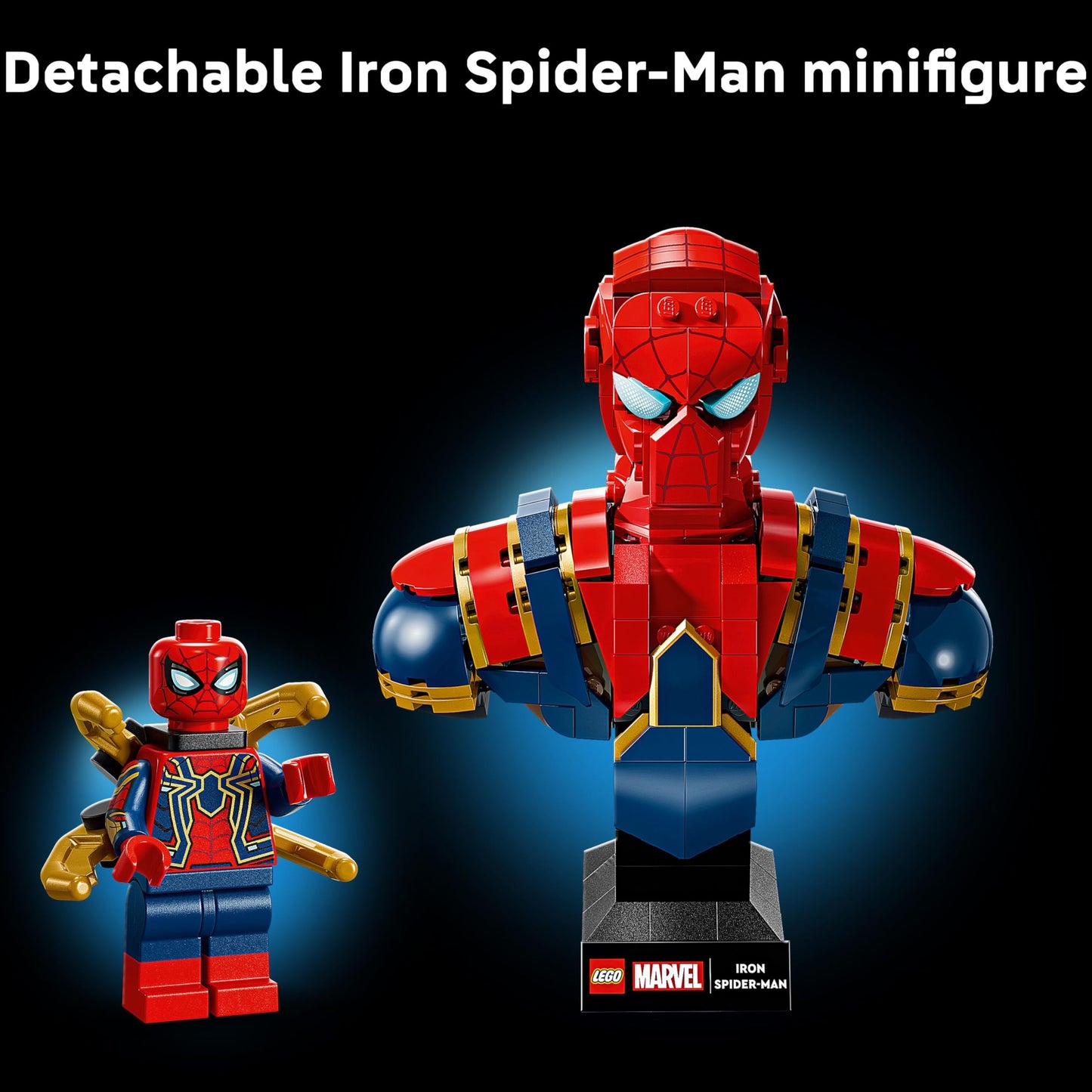 LEGO 76326 Marvel Iron Spider-Man Bust incl. 2 Movable Arms, a Rotating Head & a Super Hero Minifigure