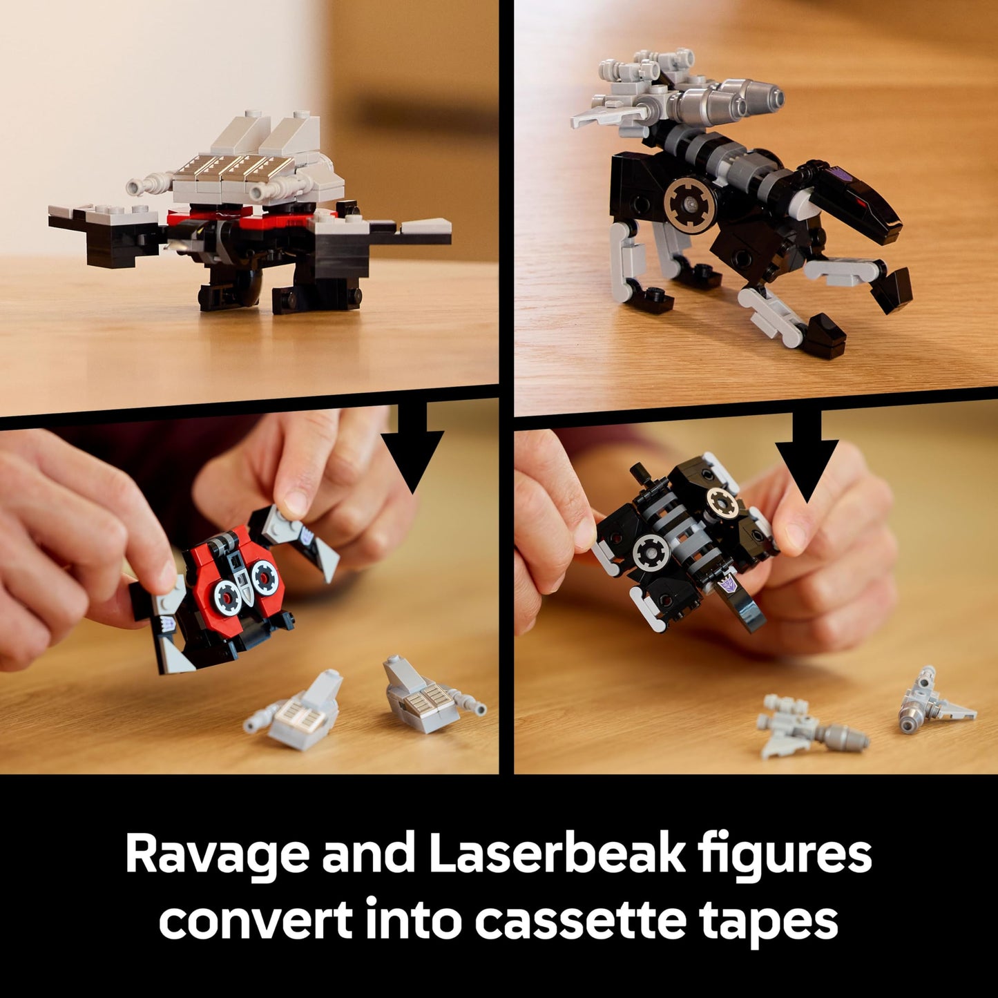 LEGO 10358 Icons Transformers : Soundwave - Display Model Kit with Convertible Figures incl. Laserbeak & Ravage, plus a Sound Brick