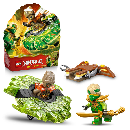 LEGO 71850 Ninjago Lloyd vs. Earth Monster Spinner - Ninja Spinning Toy w/a Launcher, Battling Tops & 2 Minifigures