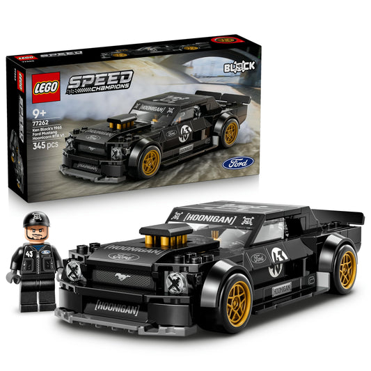LEGO 77262 Speed Champions Ken Block's '65 Ford Mustang Hoonicorn V1 Muscle Car Toy - Model Kit w/Collectible Minifigure
