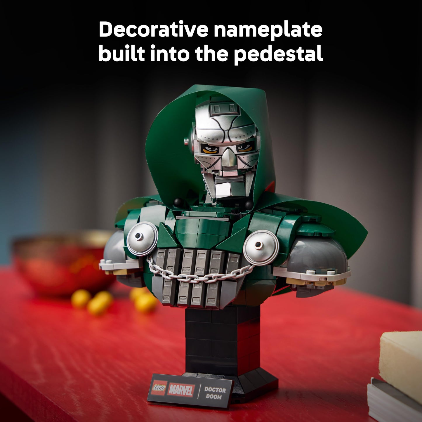 LEGO 76345 Marvel Doctor Doom Bust - Display Model Kit for Adults incl. Collectible Minifigure & Nameplate