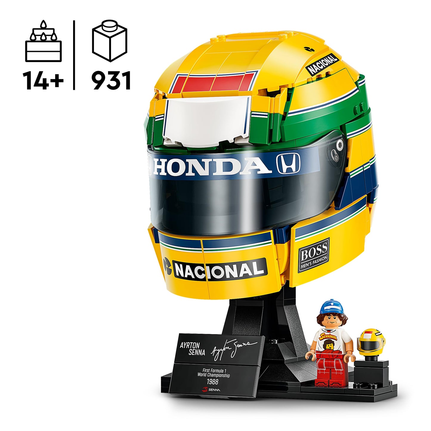 LEGO 43024 Editions Ayrton Senna Helmet - F1 Merchandise - with Collectible Minifigure