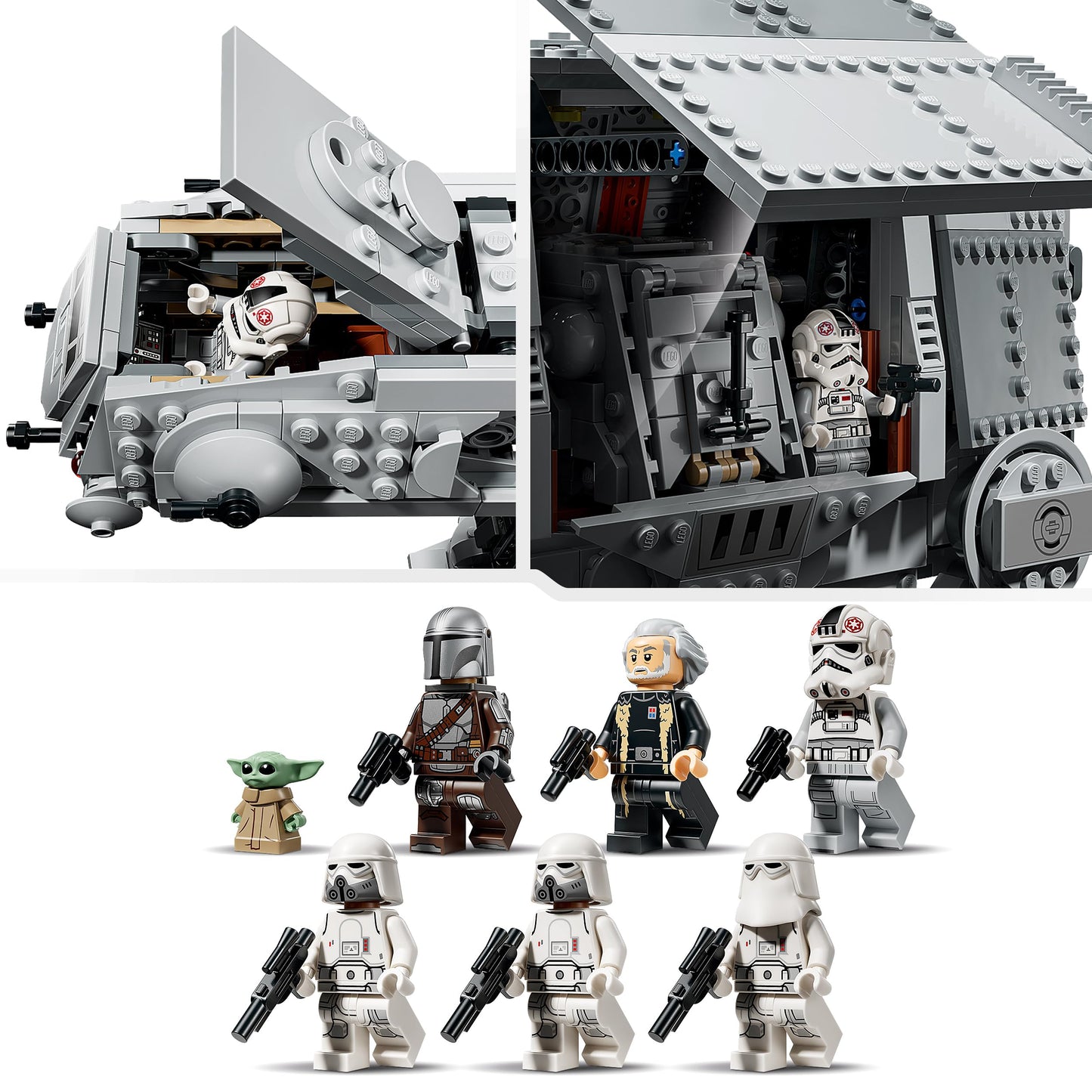 LEGO Star Wars 75454 Imperial Remnant AT-AT with INT-4 Toy - The Mandalorian and Grogu Model with Shuttle, Speeder Bike, 7 Minifigures