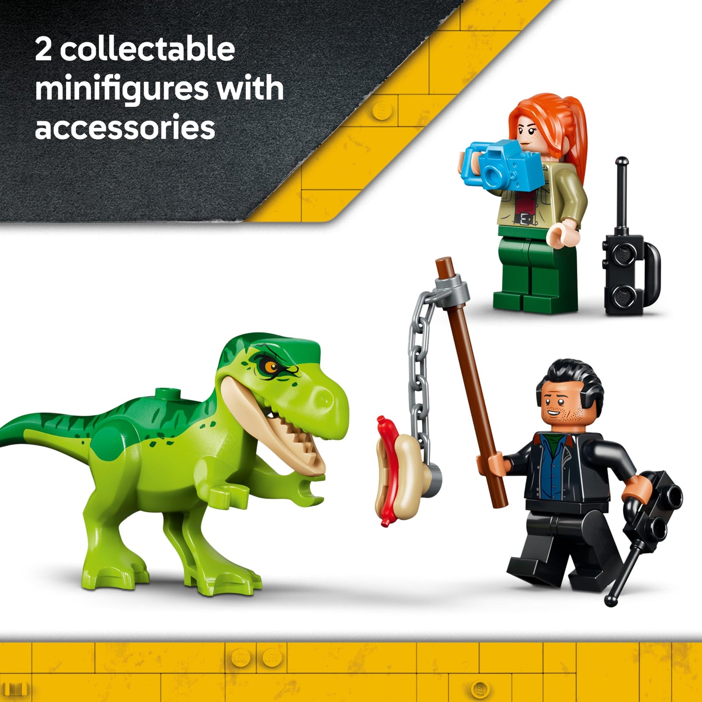 LEGO 77978 Jurassic World Young T. rex Transport Truck Toy - incl. Dinosaur Figure, ATV Car Model & 2 Minifigures
