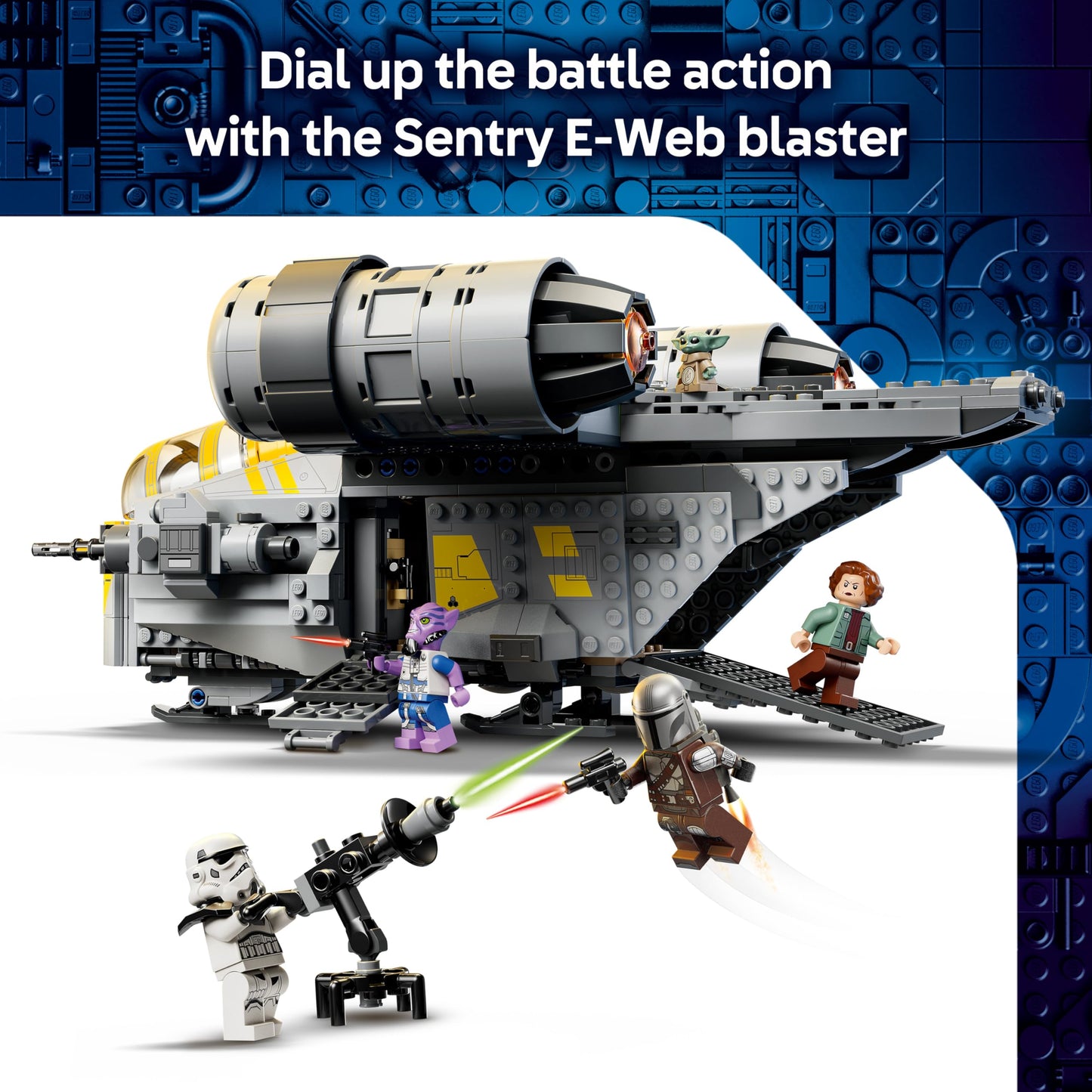 LEGO 75447 Star Wars 75447 The Razor Crest Starship Toy - The Mandalorian and Grogu with 4 Minifigures & Grogu Figure
