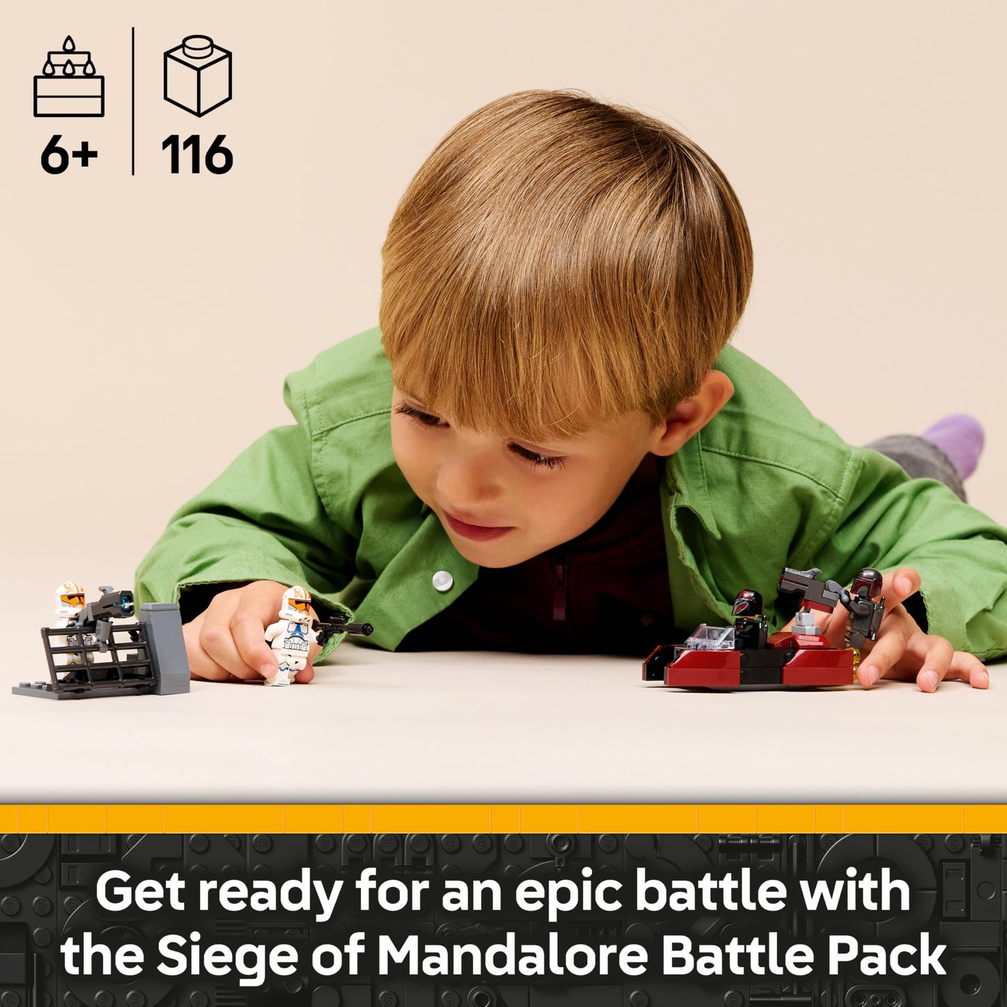 LEGO 75449 Star Wars Siege of Mandalore Battle Pack - Action Toy w/ 2 Mandalorian & 2 Clone Trooper Minifigures plus a Speeder Bike and Blasters