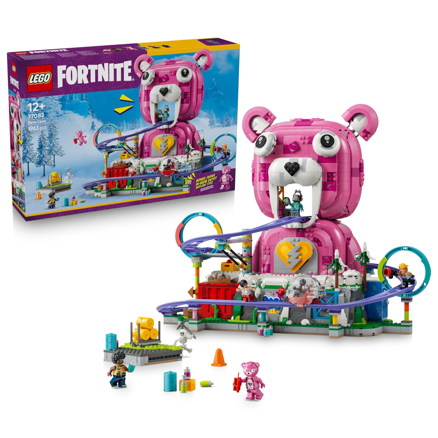LEGO 77082 Fortnite Rave Cave - Interactive Toy with Theme Park Model & 6 Minifigures