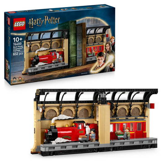 LEGO 76450 Harry Potter Book Nook : Hogwarts Express Set with a Train Toy, 2 Minifigures incl. Ron Weasley, plus Hedwig and Scabbers Figures