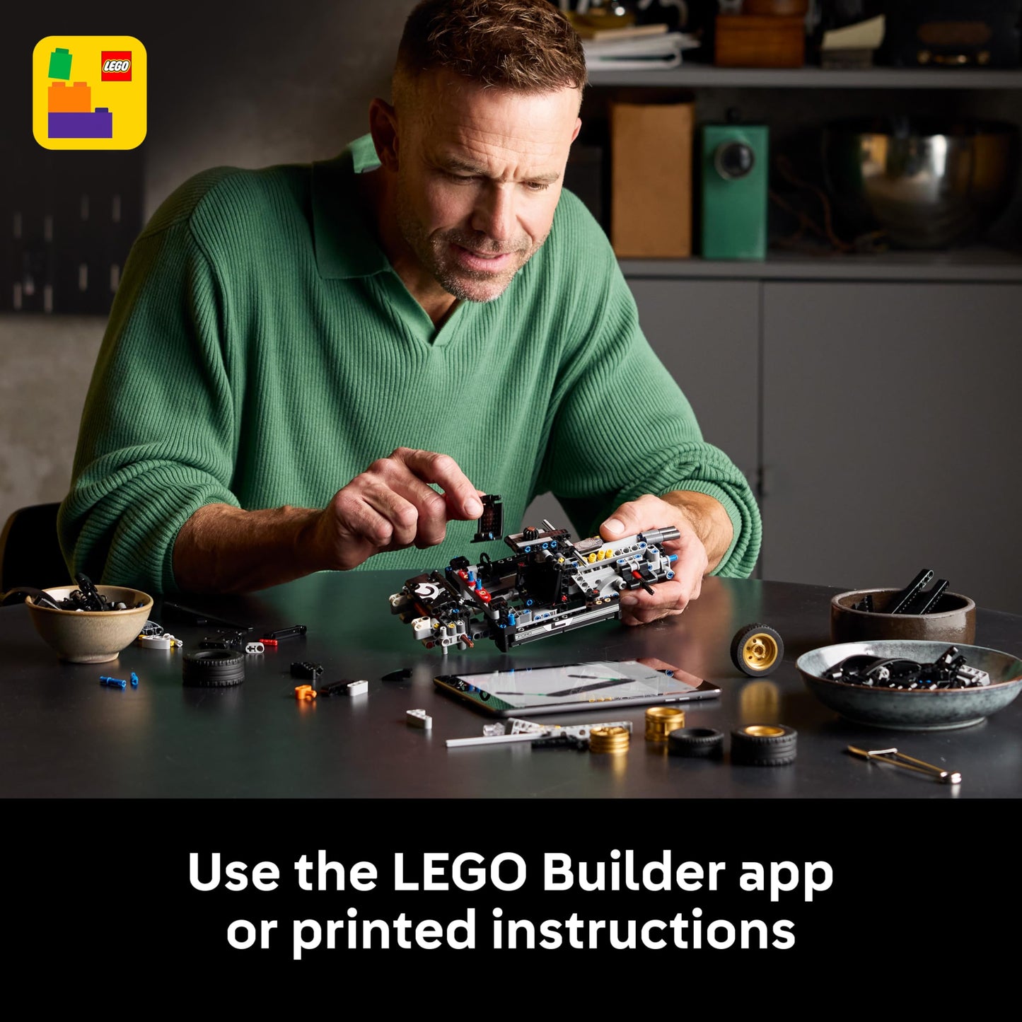 LEGO 42223 Technic 1966 Ford GT40 MKII Race Car - Collectible Model Kit for Adults - Engineering Set w/a V8 Engine, Cool Details & Livery