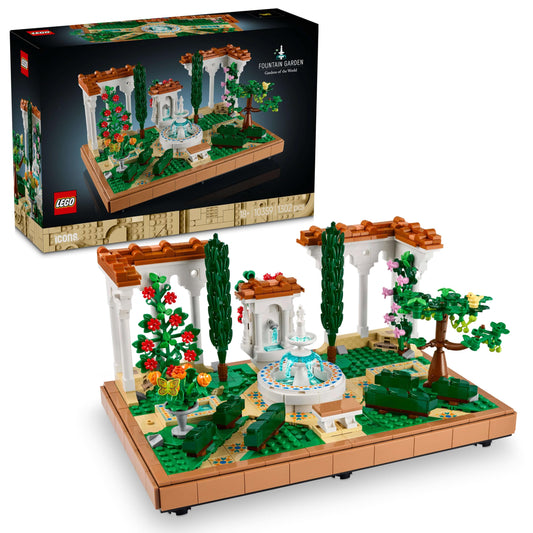 LEGO 10359 Icons Fountain Garden with Cypress Trees, Grapevines, Flowers and Animal Figures
