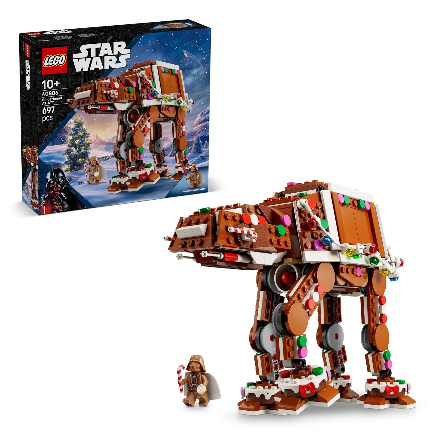 LEGO 40806 Star Wars Gingerbread AT-AT Walker incl. Darth Vader Minifigure with Lightsaber