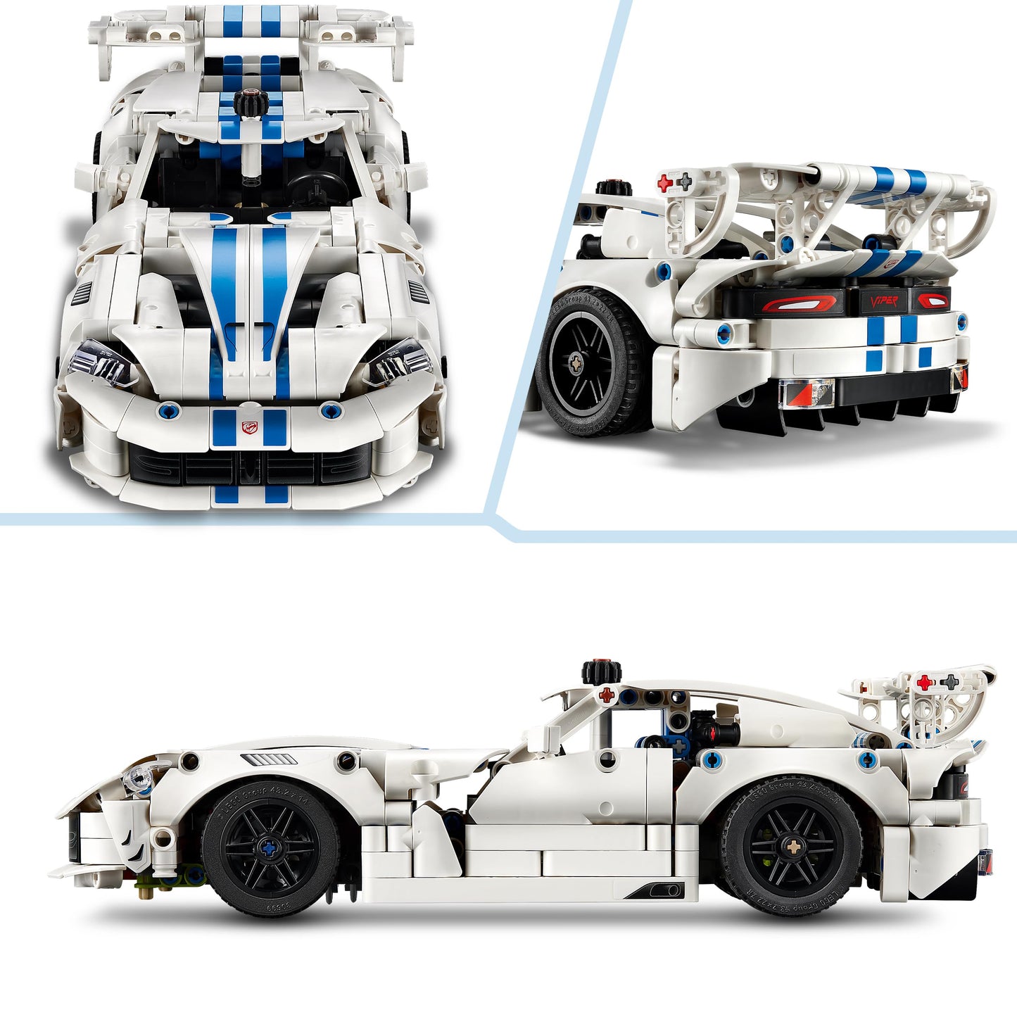 LEGO 42234 Technic Dodge Viper GTS-R Sports Car Toy - Model Kit with V10 Engine, Steering & Differential