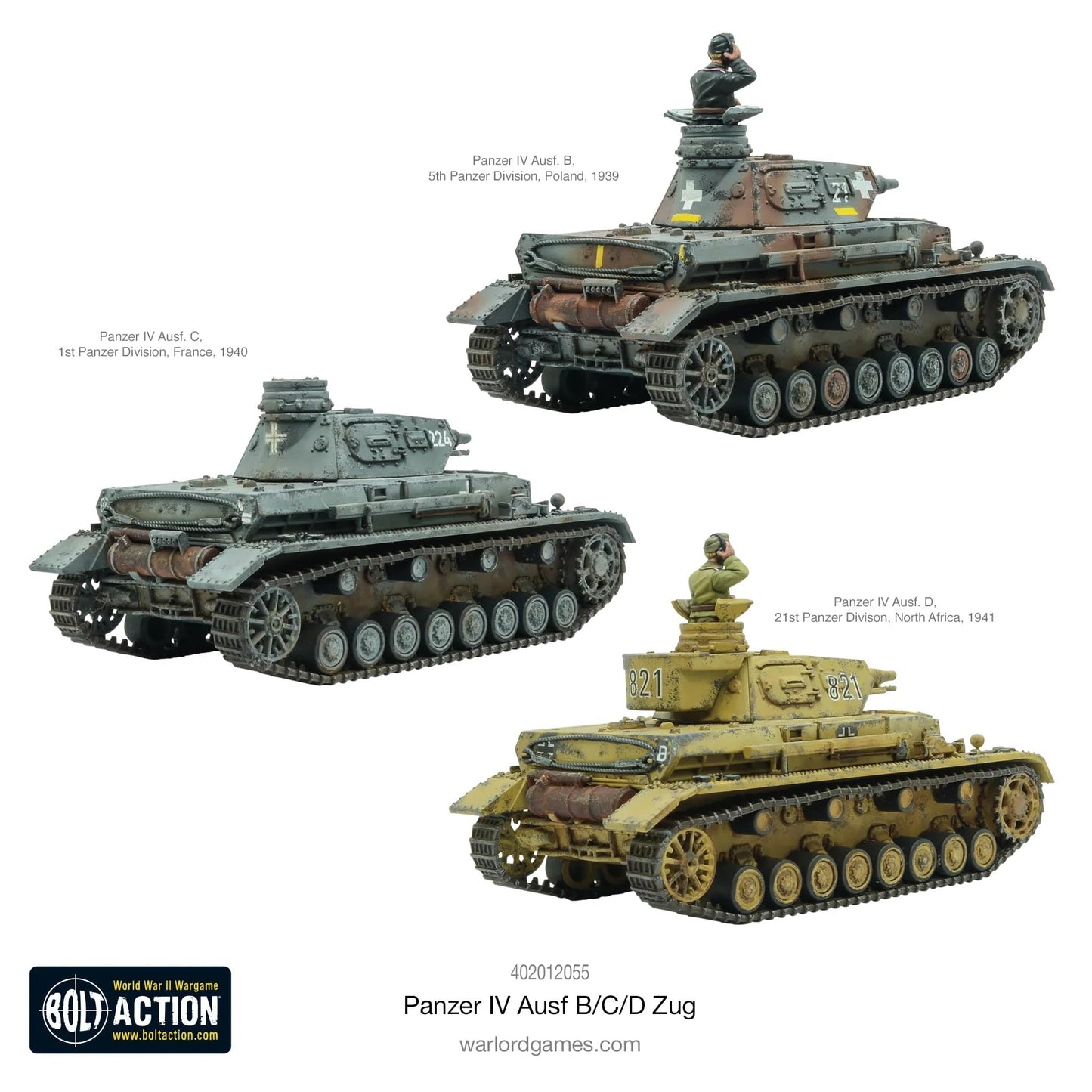 Bolt Action - German Panzer IV AUSF B/C/D Zug - 28mm Scale - Warlord Games