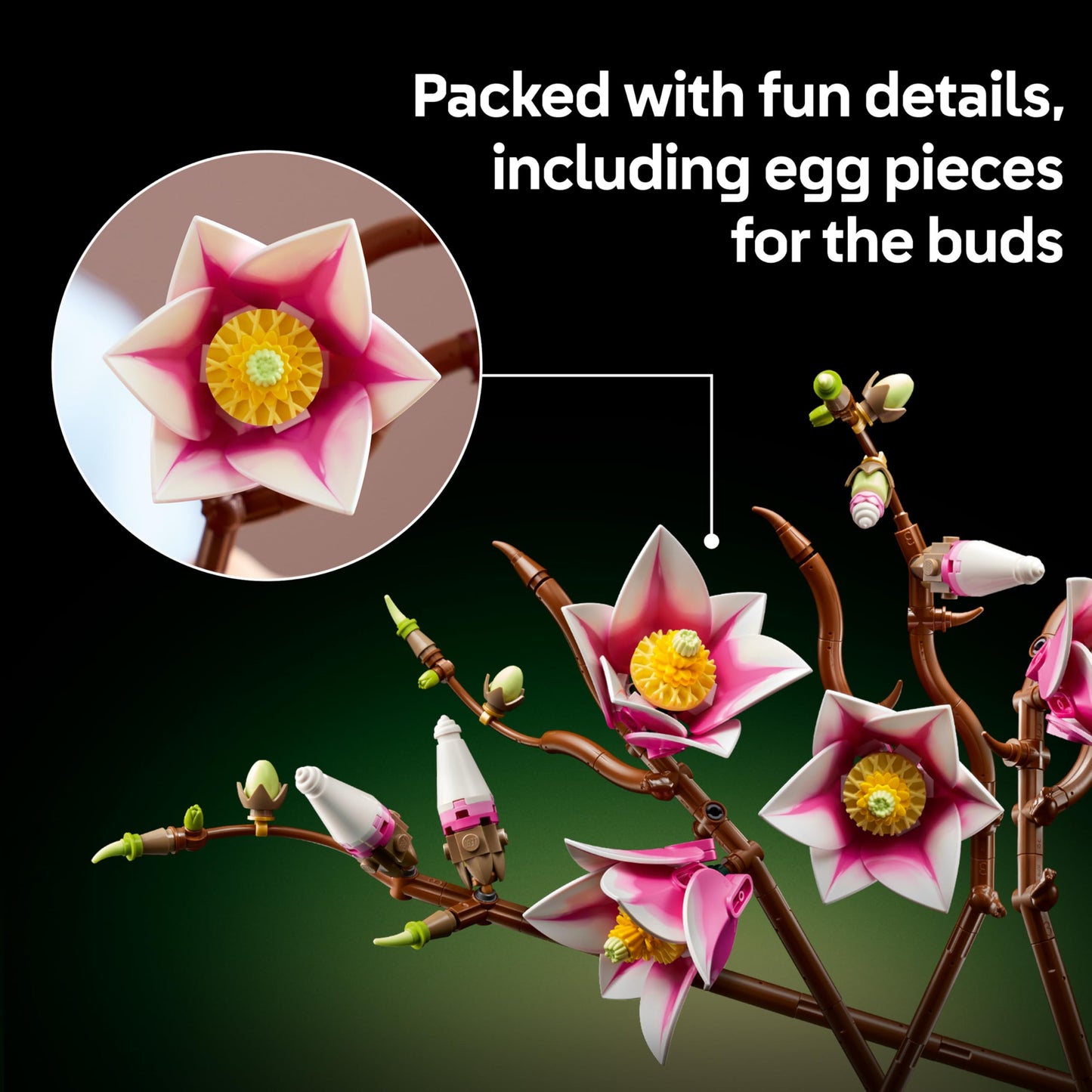 LEGO 11510 Botanicals Magnolia Branches - Artificial Flowers Set for Adults
