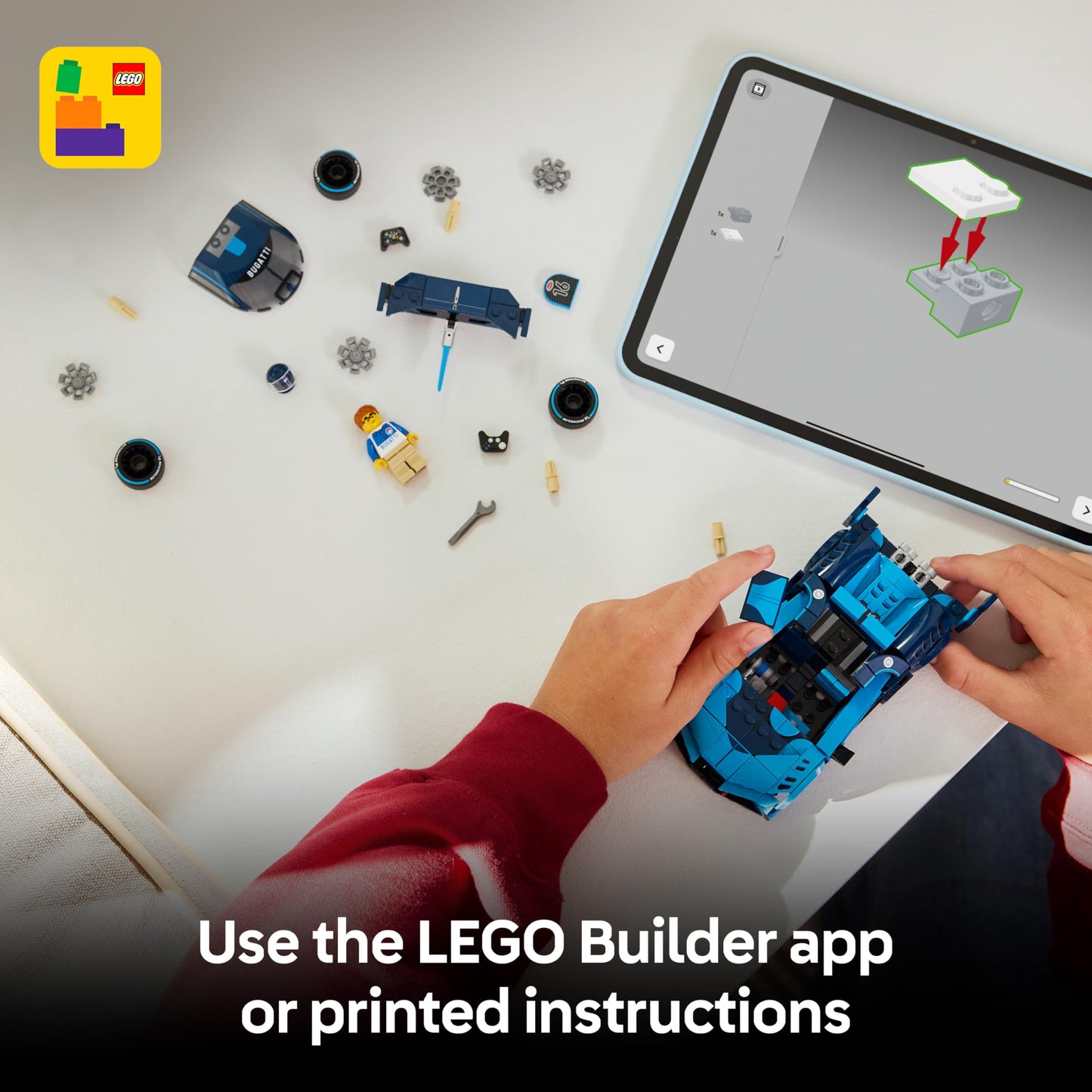 LEGO 77253 Speed Champions Bugatti Vision GT Hyper Sports Car - Model Kit w/a Collectible Driver Minifigure