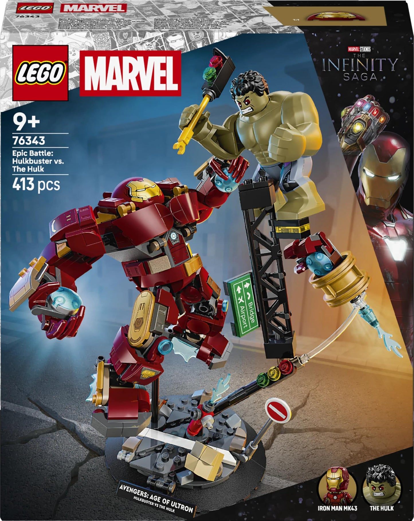 LEGO 76343 Marvel Epic Battle: Hulkbuster vs. The Hulk with 2 Action Figures & Iron Man Minifigure