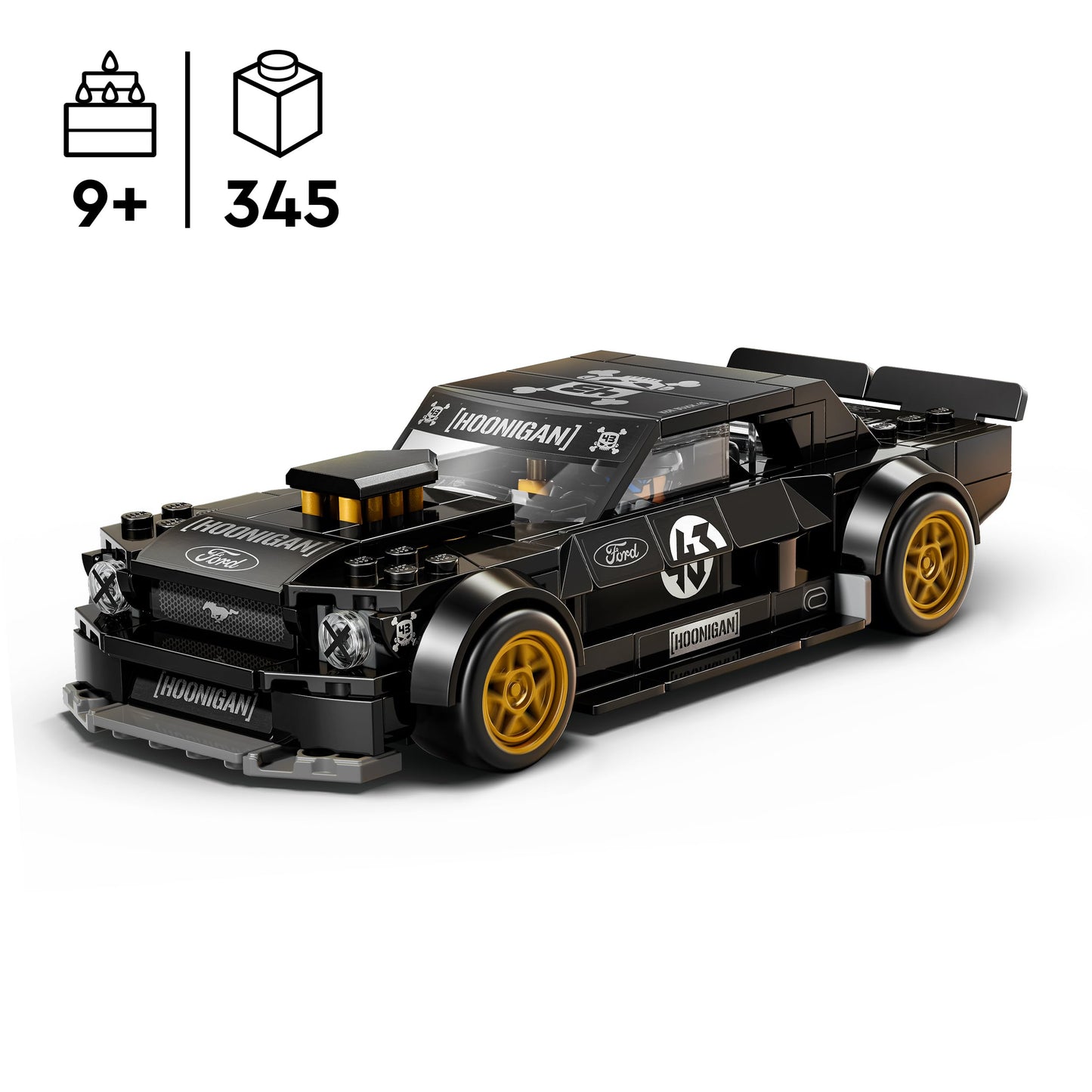 LEGO 77262 Speed Champions Ken Block's '65 Ford Mustang Hoonicorn V1 Muscle Car Toy - Model Kit w/Collectible Minifigure
