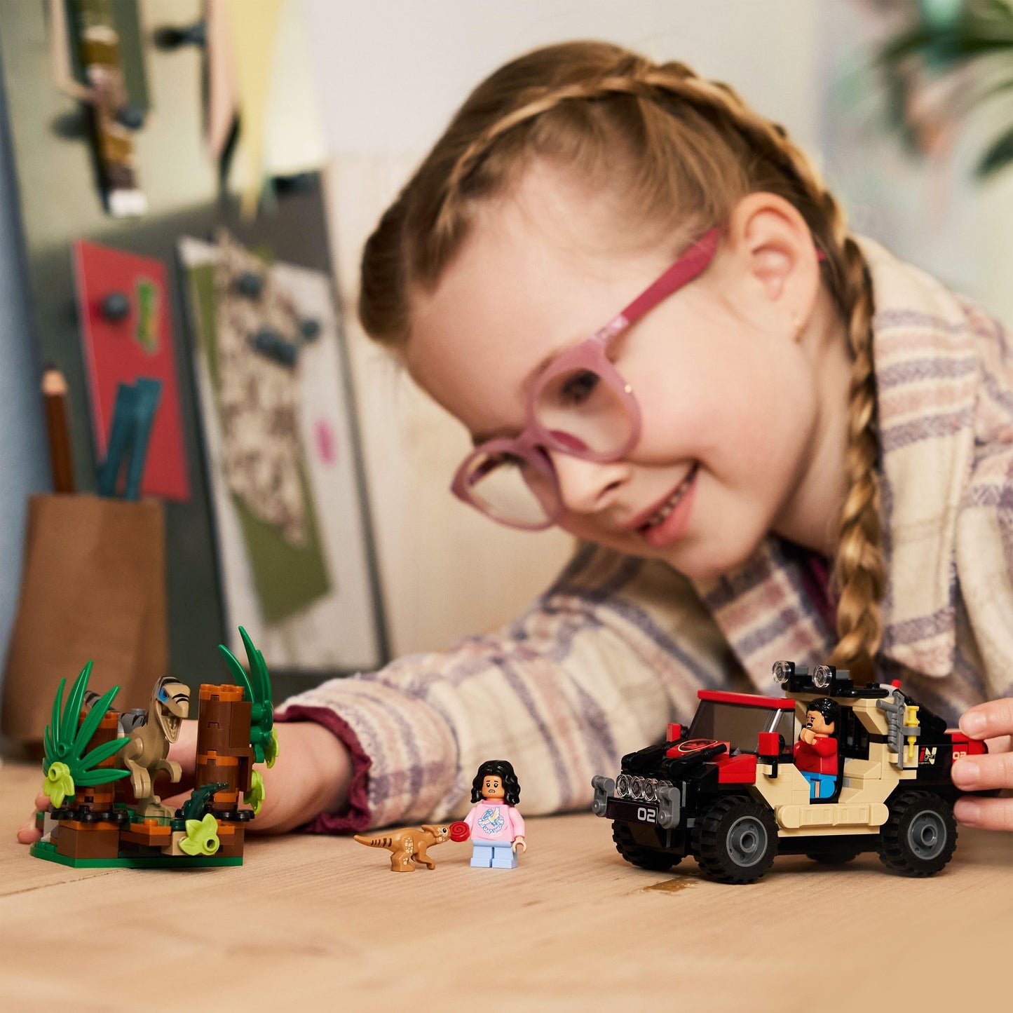 LEGO 76972 Jurassic World Raptor Off-Road Escape Dinosaur Toy - incl. 2 Dino Figures, Off-Road Car Toy & 2 Minifigures