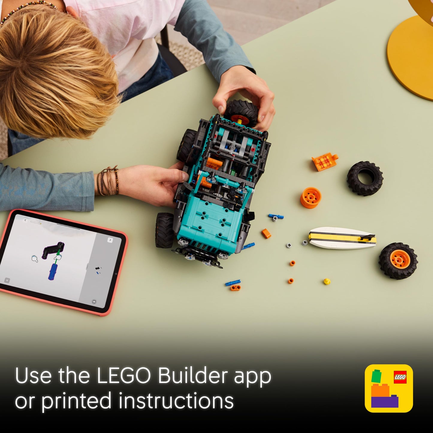 LEGO 42227 Technic Jeep Wrangler Rubicon SUV Car Toy - Off-Road Vehicle Model Kit with V6 Engine, Steering & Suspension