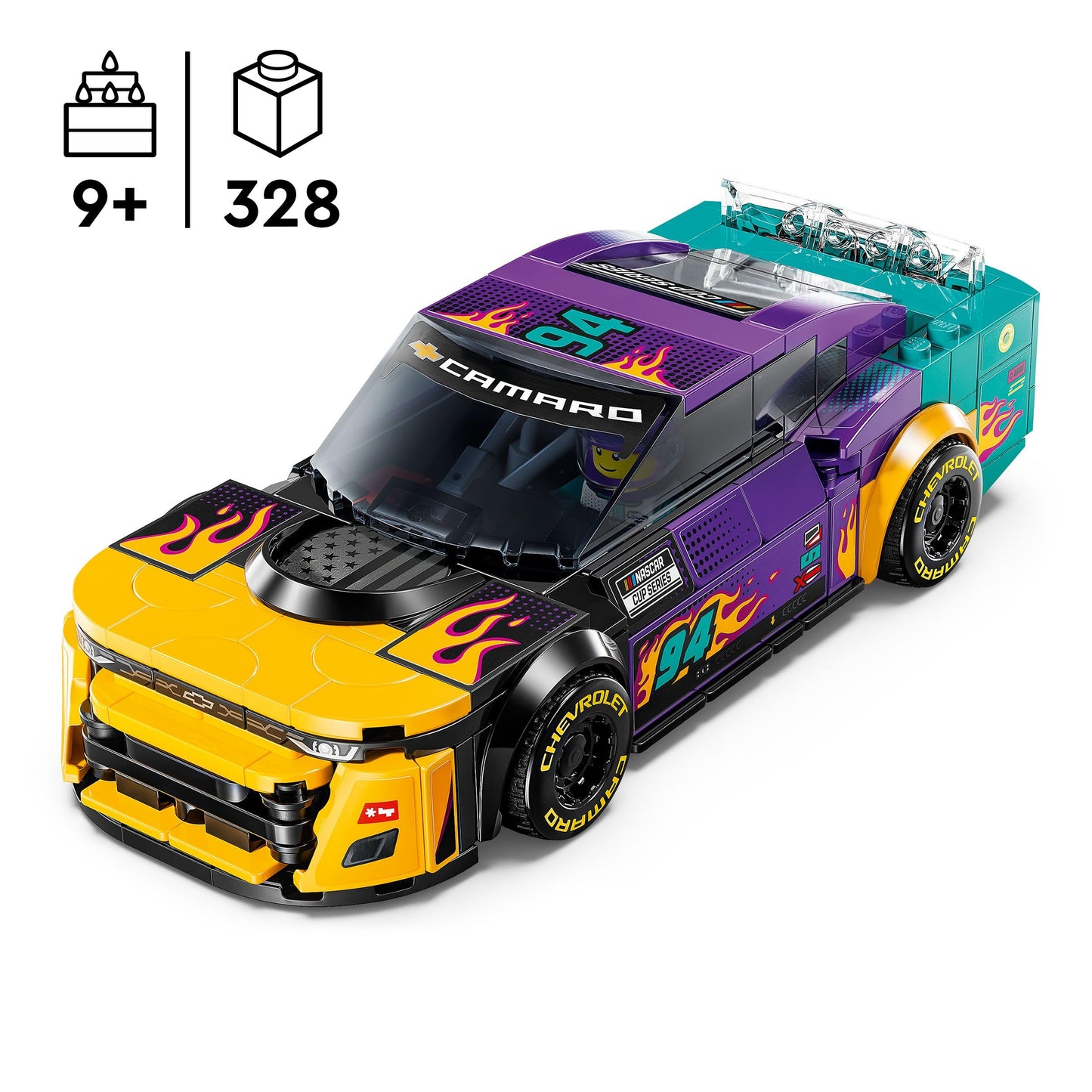 LEGO 76935 Speed Champions NASCAR Next Gen Chevrolet Camaro ZL1 Race Car Toy, Vehicle