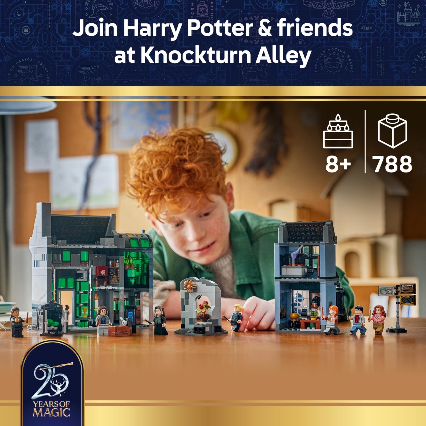 LEGO 76471 Harry Potter Knockturn Alley Wizarding Shops - with 8 Minifigures & Collectible Patronus