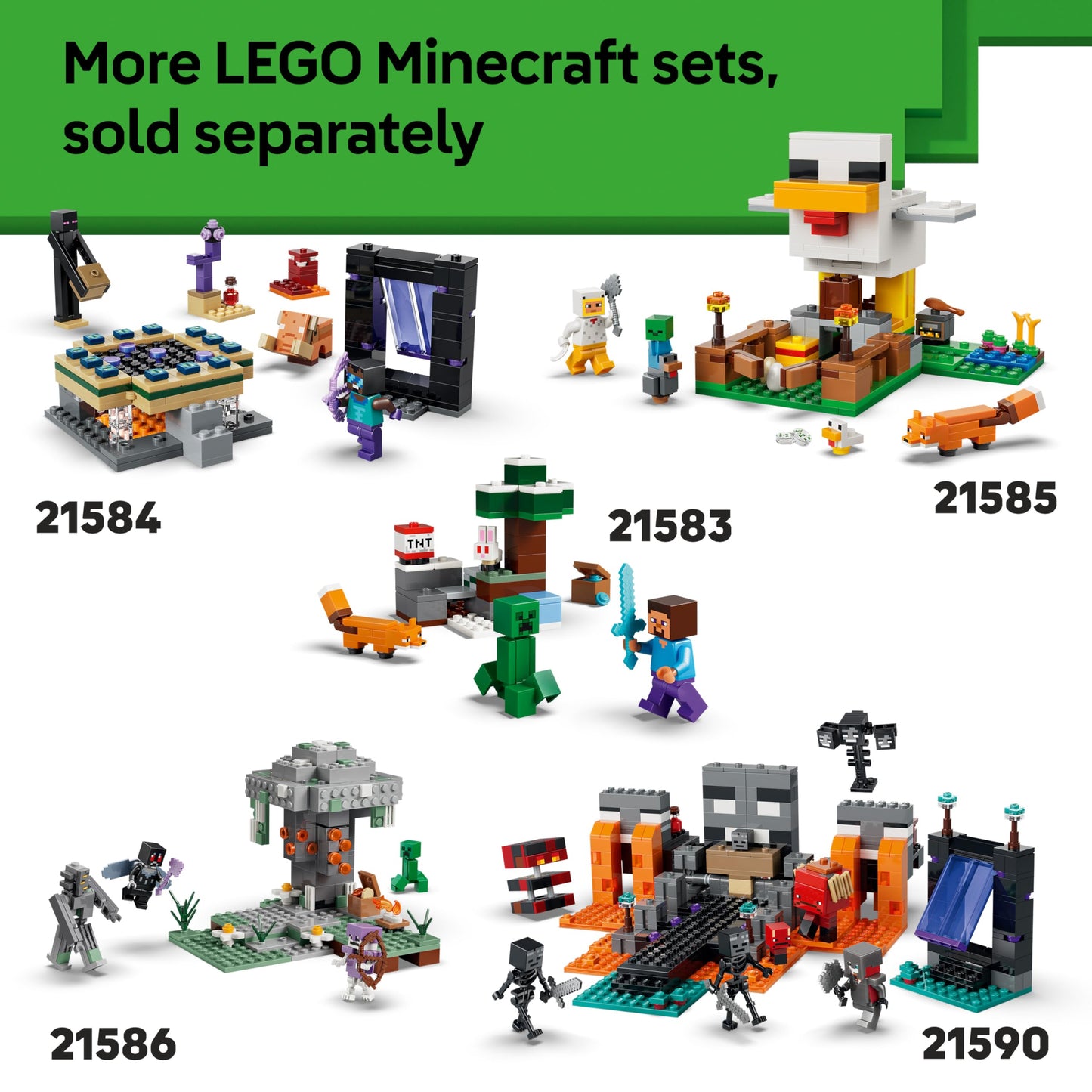 LEGO 21587 Minecraft Zombie Dungeon - with a Wanderer Minifigure, 3 Zombie Figures, a Slime & Crafting Table