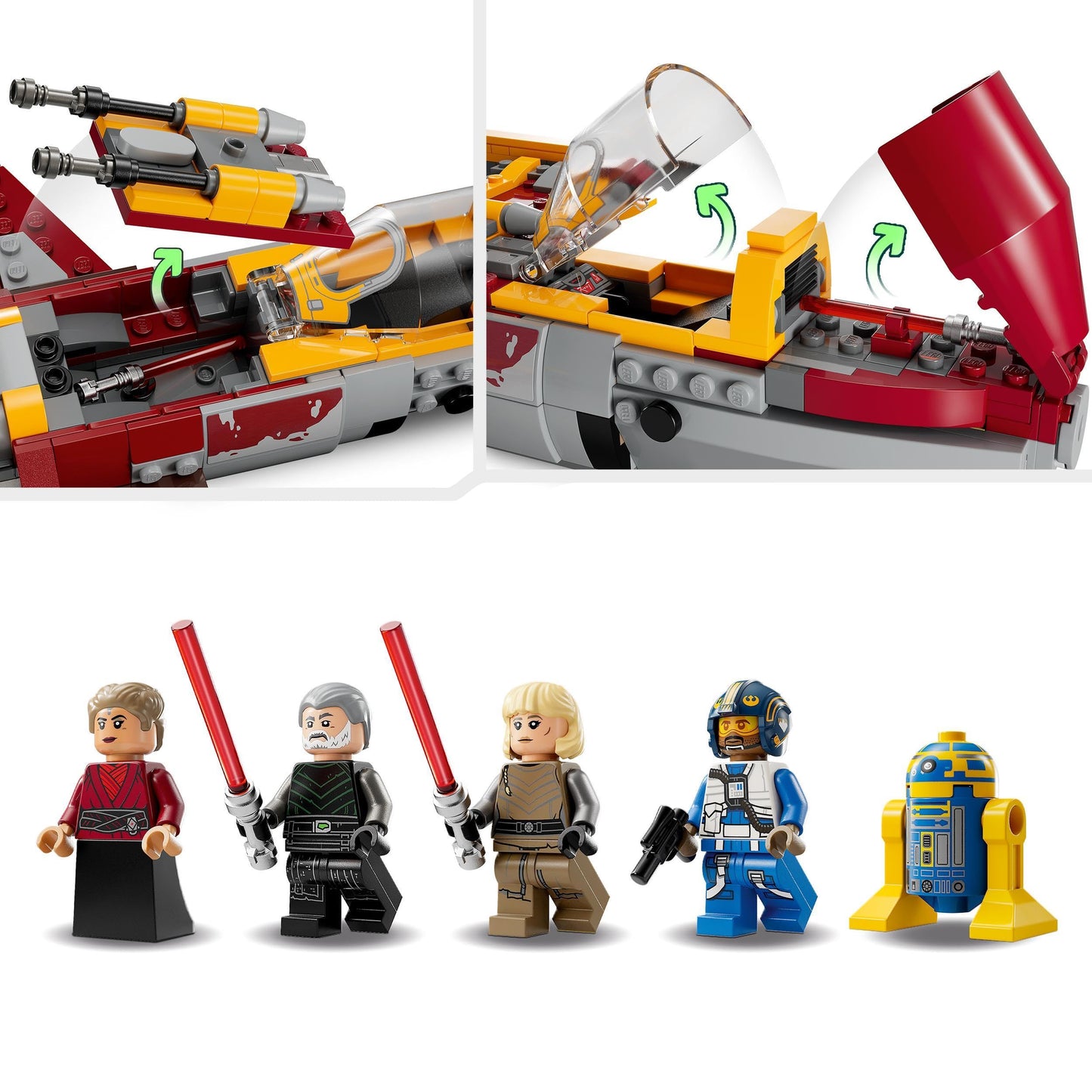 LEGO 75364 Star Wars New Republic E-Wing vs. Shin Hati’s Starfighter, Ahsoka Series Set with 2 Toy Vehicles, Droid Figure, 4 Minifigures and 2 Lightsabers