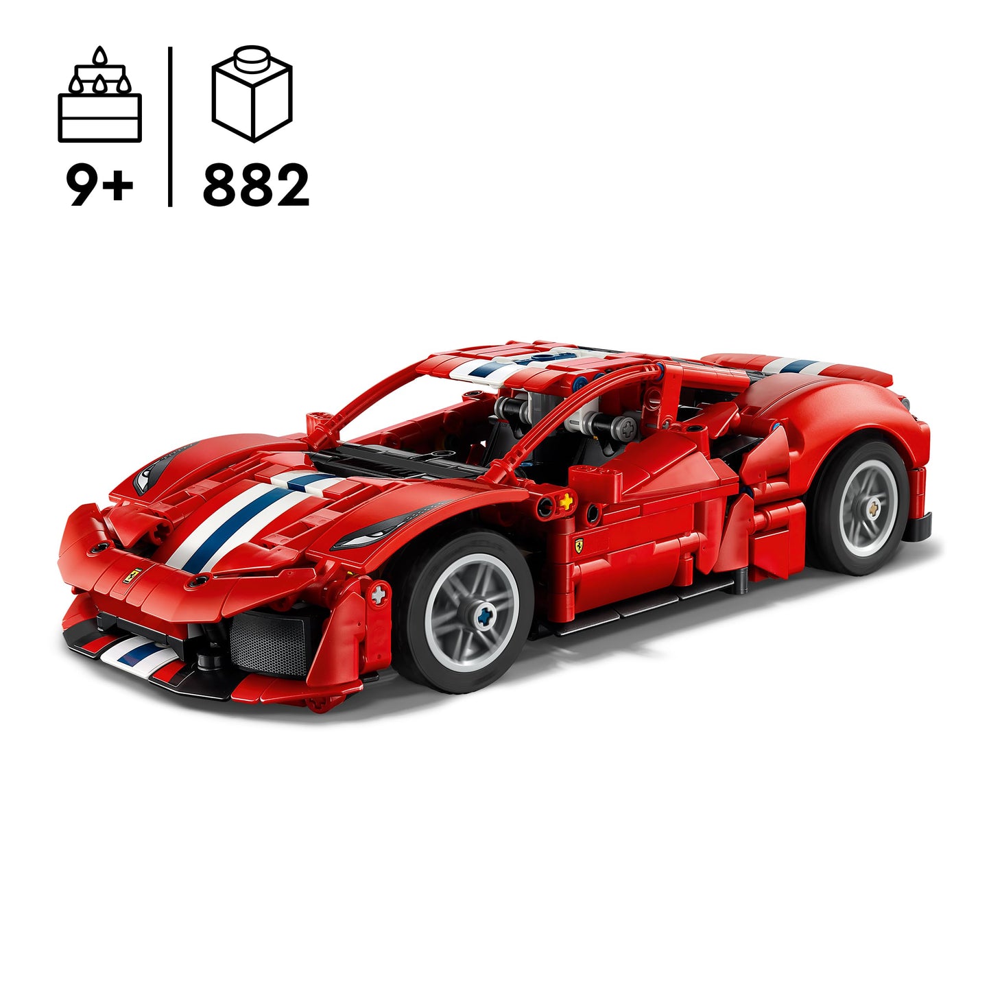 LEGO 42235 Technic Ferrari 488 PISTA Car Toy - Model Kit with V8 Engine, Steering & Differential