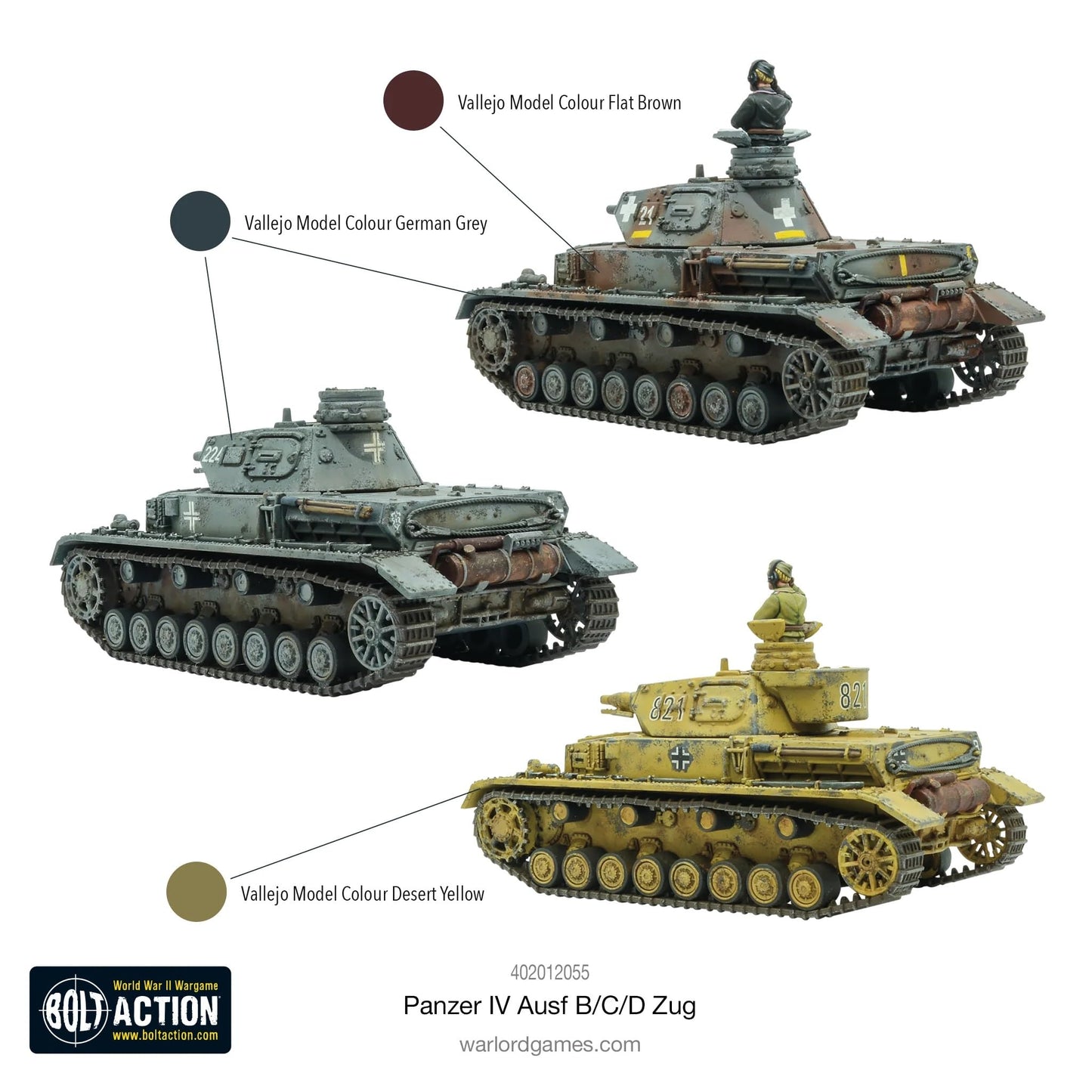 Bolt Action - German Panzer IV AUSF B/C/D Zug - 28mm Scale - Warlord Games