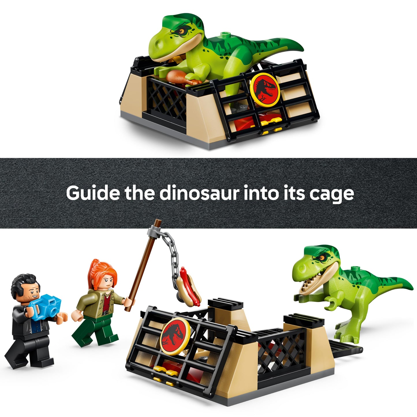 LEGO 77978 Jurassic World Young T. rex Transport Truck Toy - incl. Dinosaur Figure, ATV Car Model & 2 Minifigures