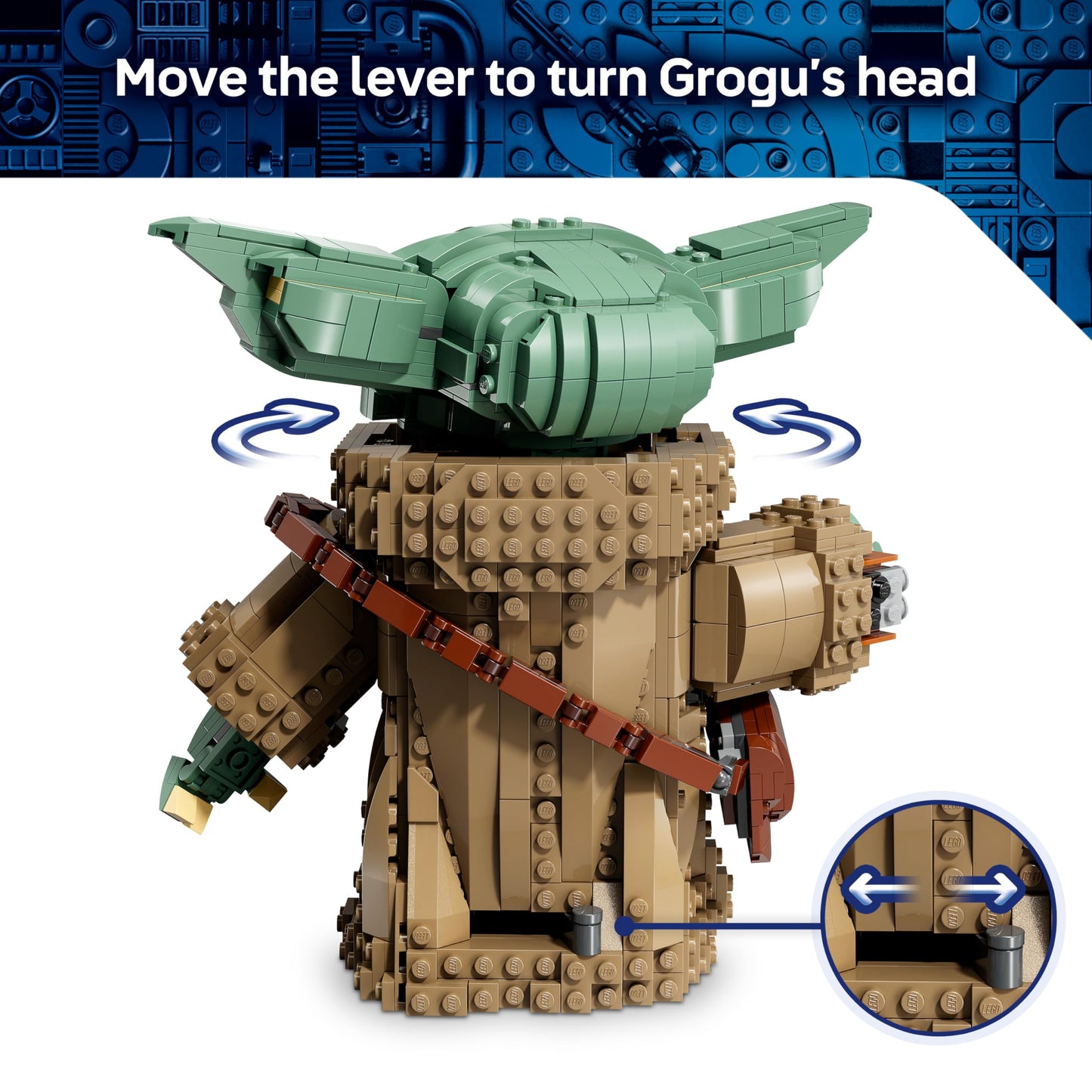 LEGO 75446 Star Wars Grogu (Mandalorian Apprentice) Toy - Display Figure Model Kit with Beskar Armour for Kids' Room Decor