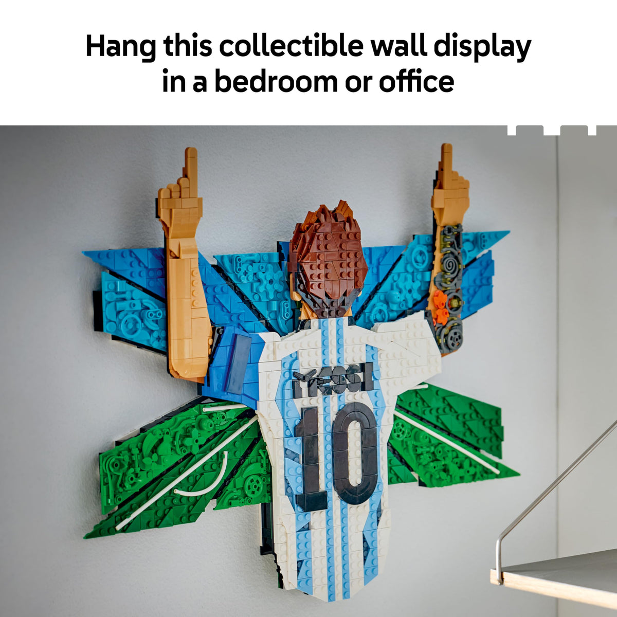 LEGO 43018 Editions Lionel Messi – Celebration - 3D DIY Wall Art Set for Kids' Bedroom Decor