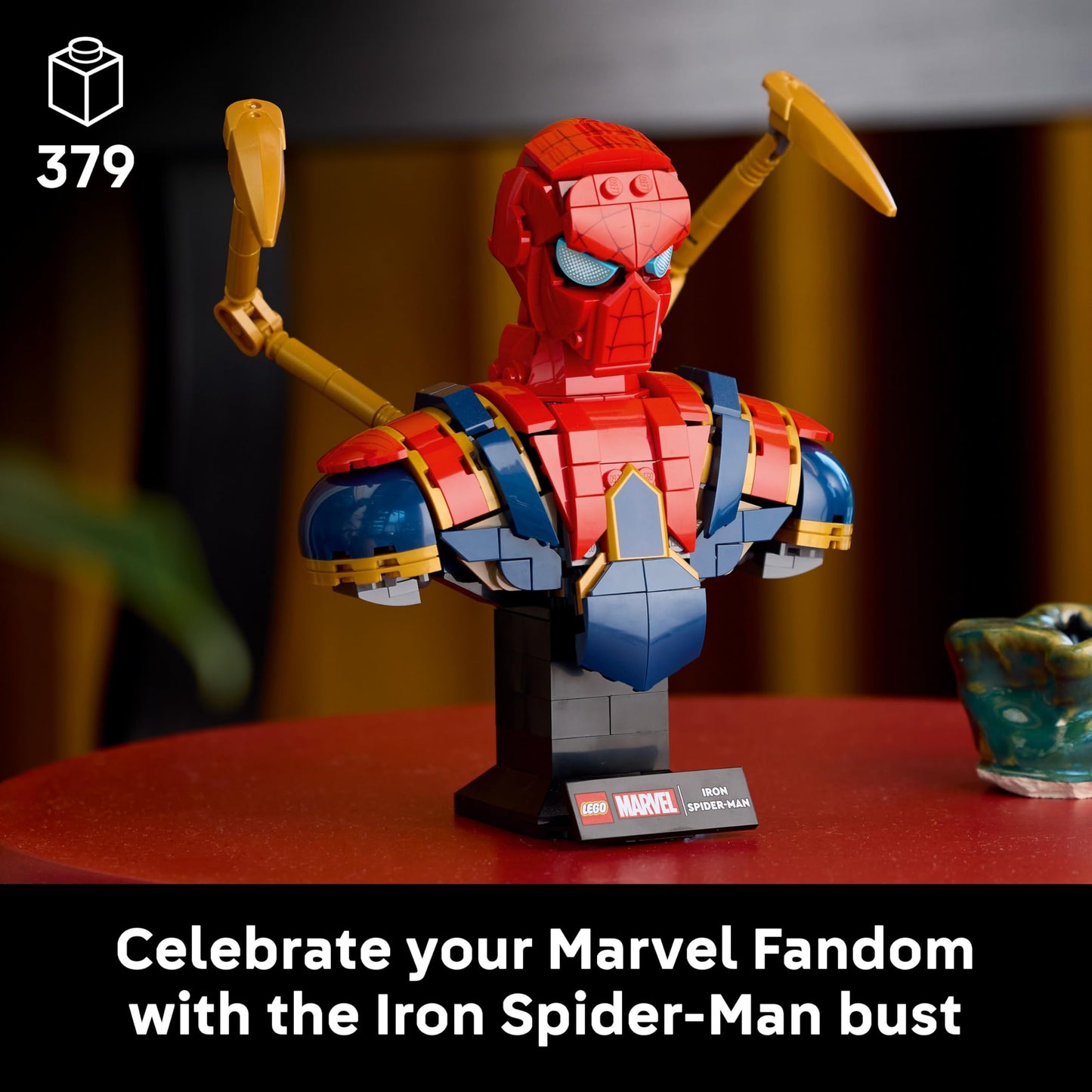 LEGO 76326 Marvel Iron Spider-Man Bust incl. 2 Movable Arms, a Rotating Head & a Super Hero Minifigure