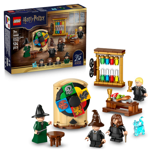 LEGO 76460 Harry Potter Hogwarts Castle : Sorting Hat Ceremony with Collectible Patronus, Hermione & Draco Malfoy Minifigures with Wands & a Spinning Wheel