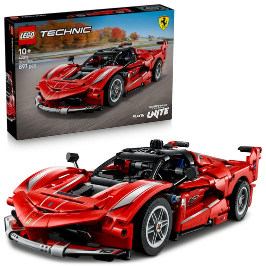 LEGO 42212 Technic Ferrari FXX K Race Car Toy - Play & Display Model Building Kit with V12 Engine, Differential and Moving Pistons