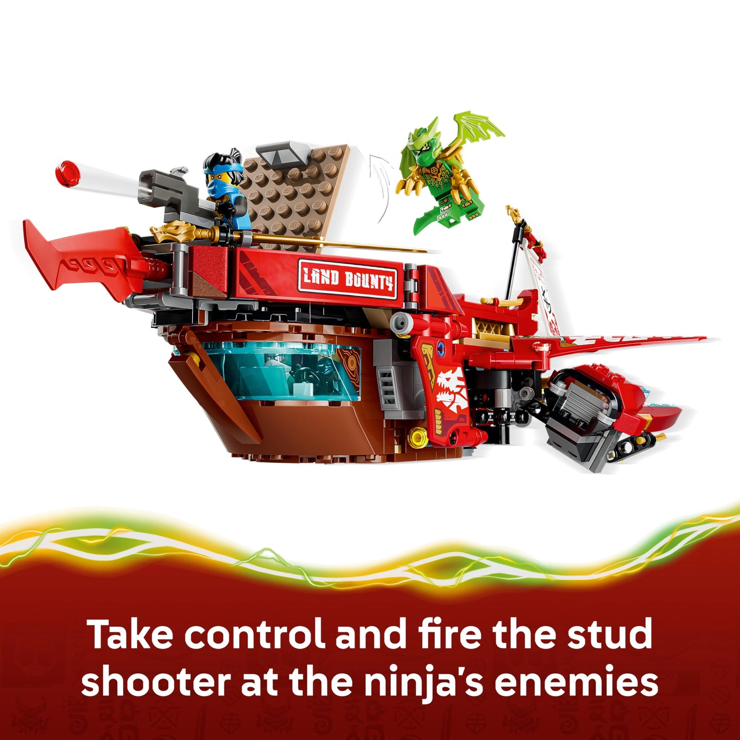 LEGO 71869 NINJAGO Land Bounty - 3in1 Ninja Toy Transforms into Flying Boat, Car & Motorbike - incl. 6 Minifigures